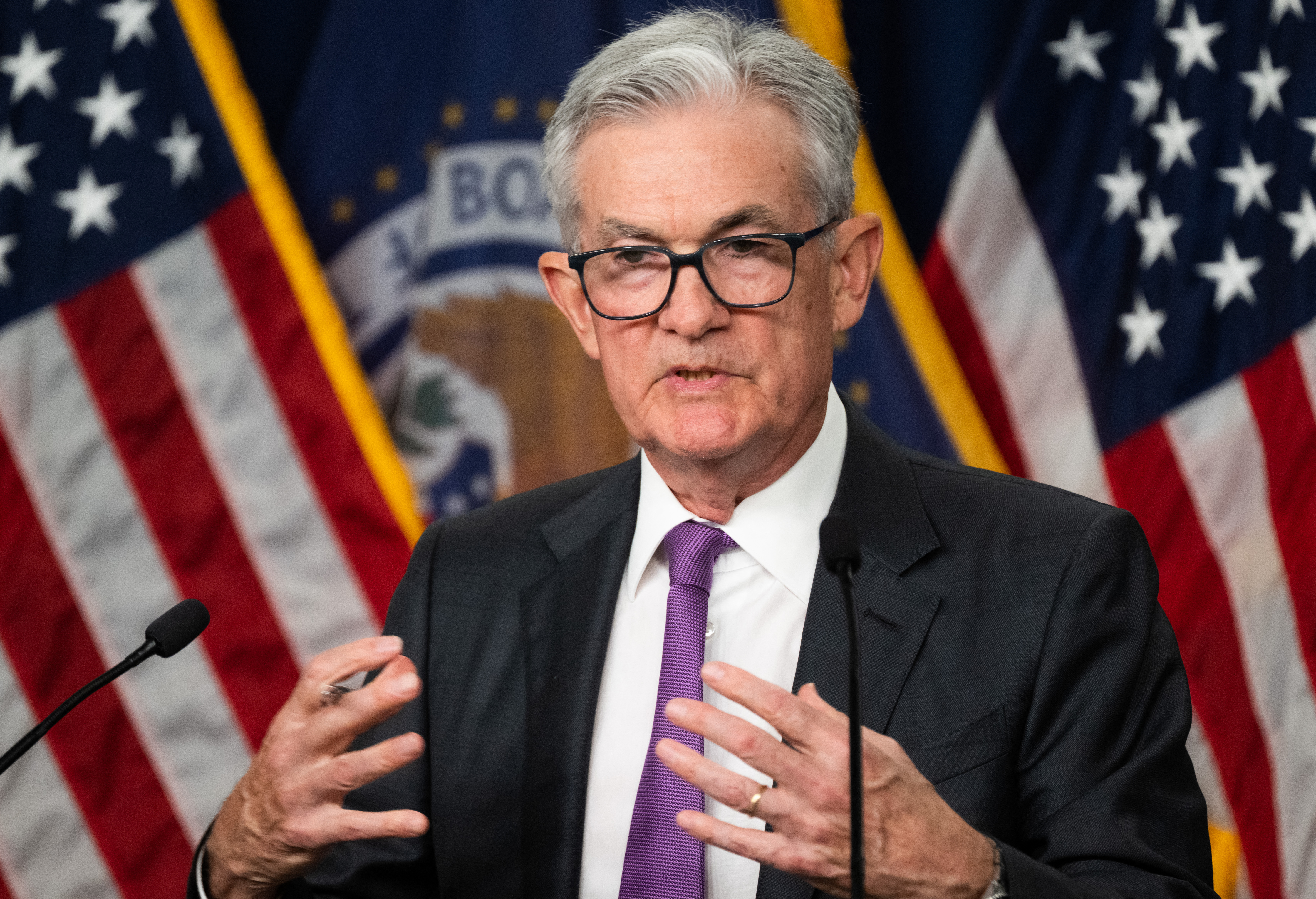 El presidente de la Junta de la Reserva Federal, Jerome Powell, habla durante una conferencia de prensa en la Reserva Federal en Washington, DC. Fotografía: