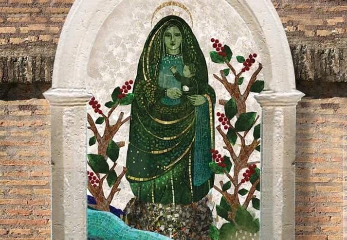 Esta es una representación gráfica de cómo quedaría el mosaico elaborado por la artista costarricense. Foto: Paula del Bosque.