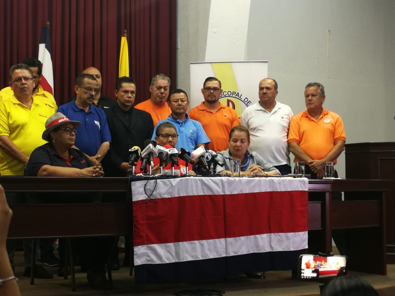Los voceros de la Unión Sindical anunciaron desde la Conferencia Episcopal que la huelga sigue. Foto: Patricia Recio