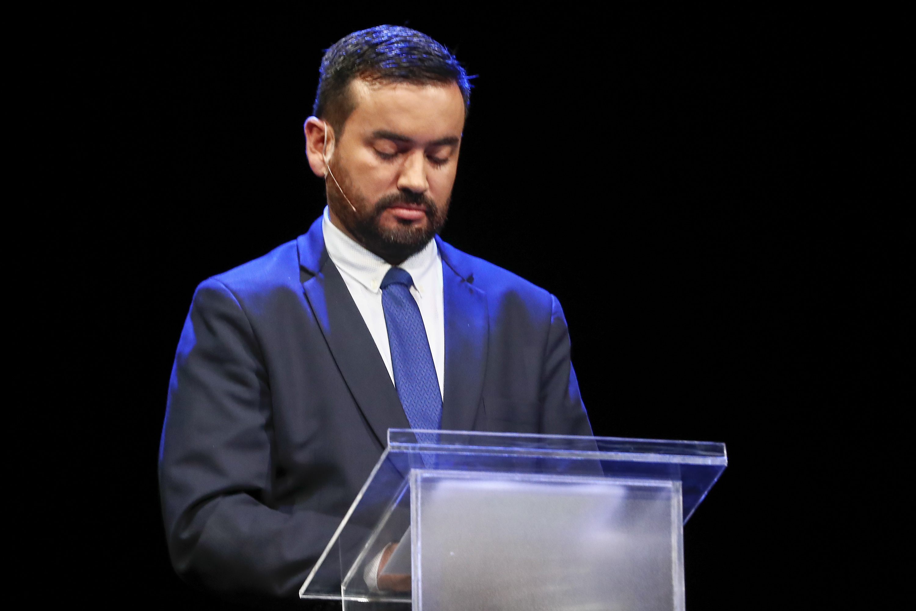 28/02/2018, San José, Auditorio Nacional en el Museo de Los Niños, debate organizado por la UCCAEP con los jefes de fracción y los candidatos a la presidencia para la segunda ronda. En la fotografía Jonathan Prendas PRN. Fotografía José Cordero