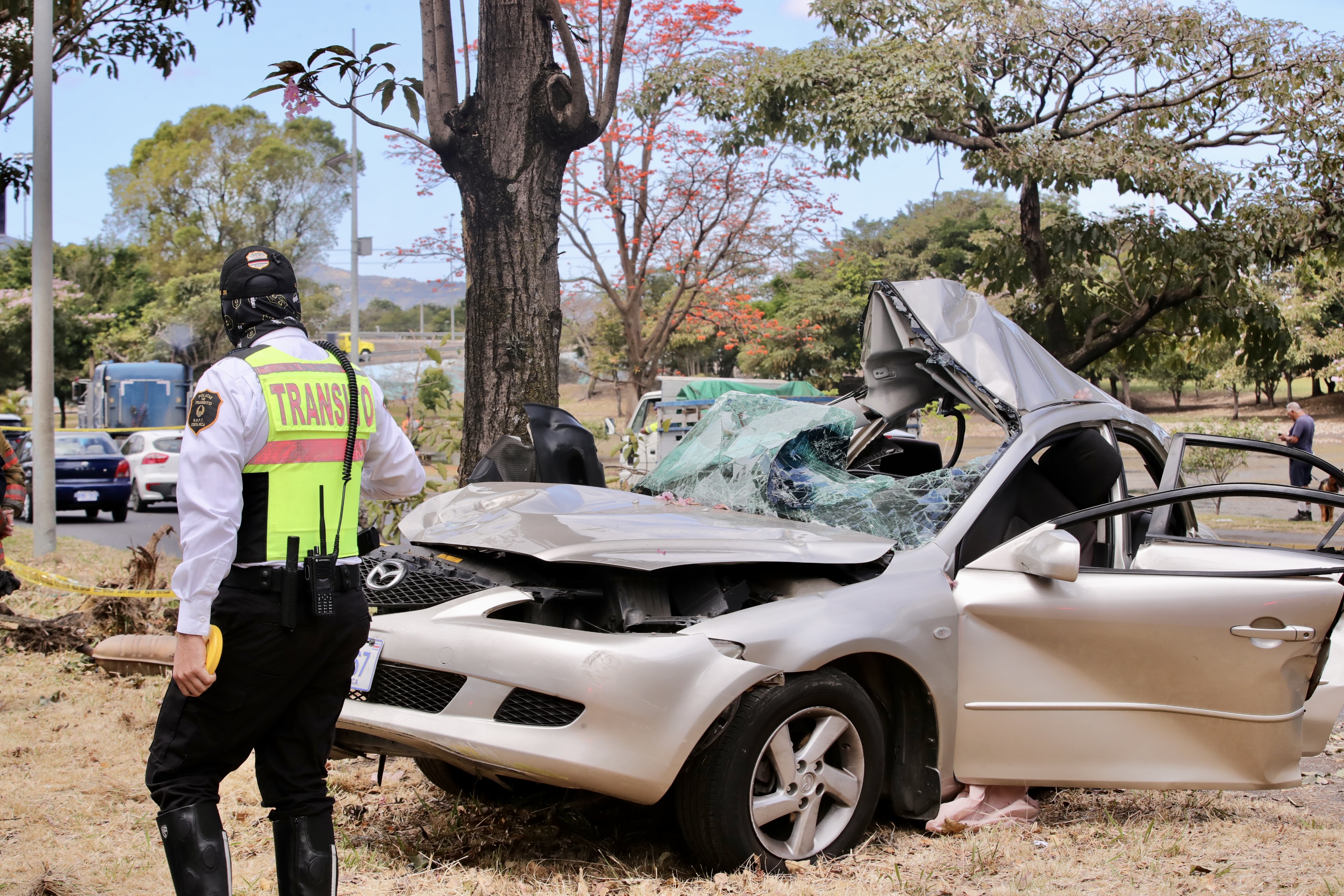 Fotografía de archivo de mortal accidente de tránsito en febrero de 2022, cerca del parque de la Paz.
