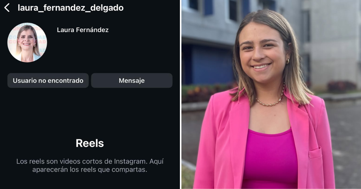 Mia Fink, joven activista de 19 años, afirma que fue bloqueada por la cuenta oficial en Instagram de Laura Fernández, candidata presidencial del PPSO.