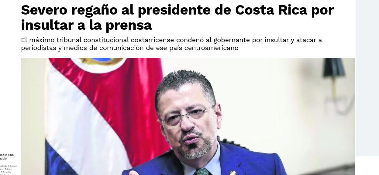 Rodrigo Chaves prensa internacional