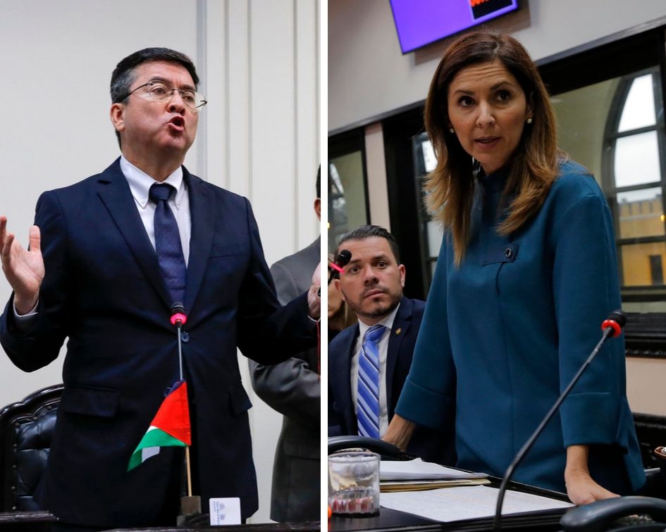 Pedro Muñoz, subjefe de fracción del PUSC; y Silvia Hernández, jefa del PLN; demandan más protagonismo del gobierno para reactivar economía.