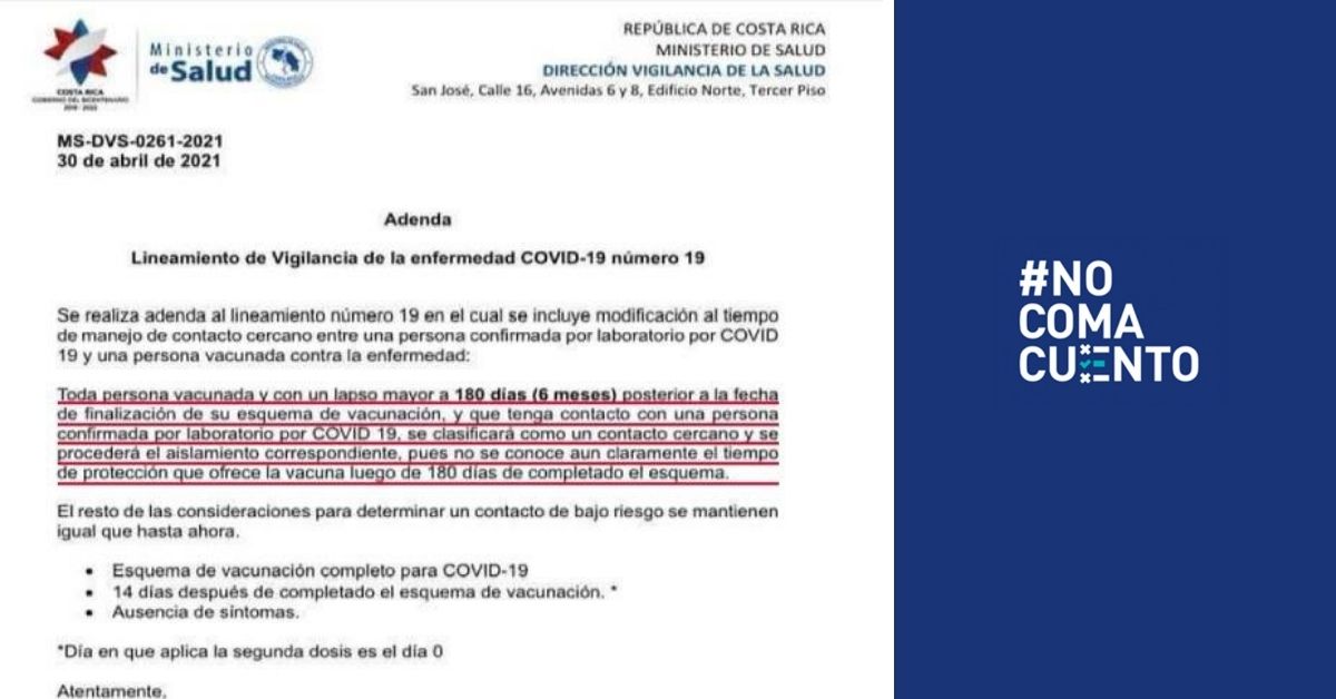 El Ministerio de Salud confirmó que esta circular, que se divulga en chats de WhatsApp y Facebook, es auténtica.