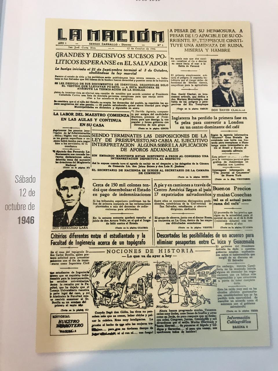 Primer portada de La Nación. Foto: Centro de Documentación e Información del diario La Nación