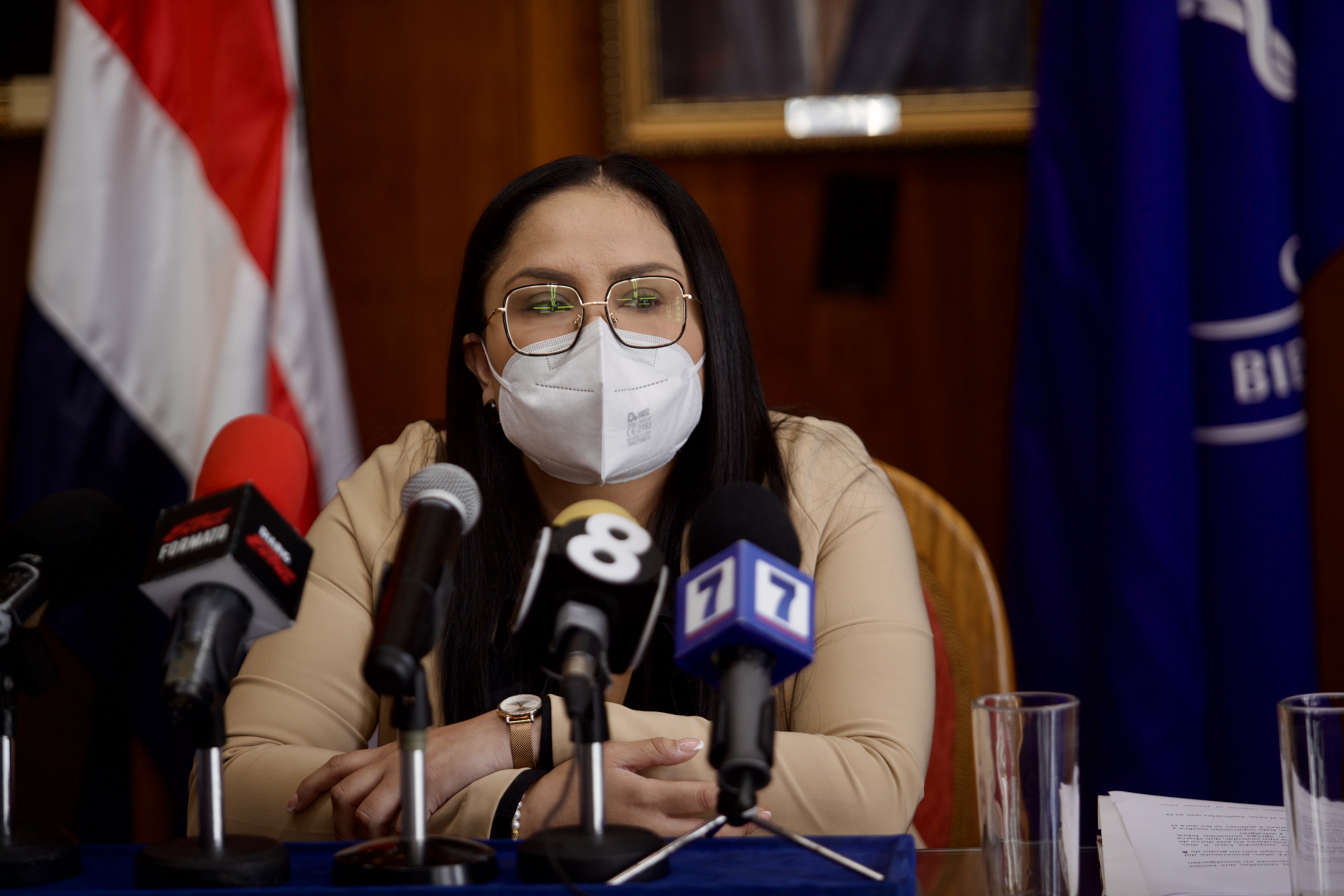 01/05/2022, San José, Ministerio de salud, conferencia de prensa con la ministra de salud Joseline Chacon Madrigal y los viceministros Carolina Galló Chaves y Alexei Carrillo Villegas.