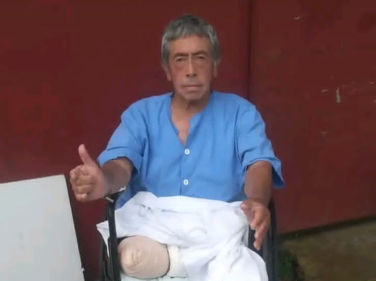 Don Jorge Asimbaya fue atendido en el Hospital de San Carlos, en Ciudad Quesada.