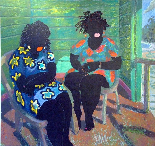 del pintor nacional Leonel González.Obra de la serie Playa negra