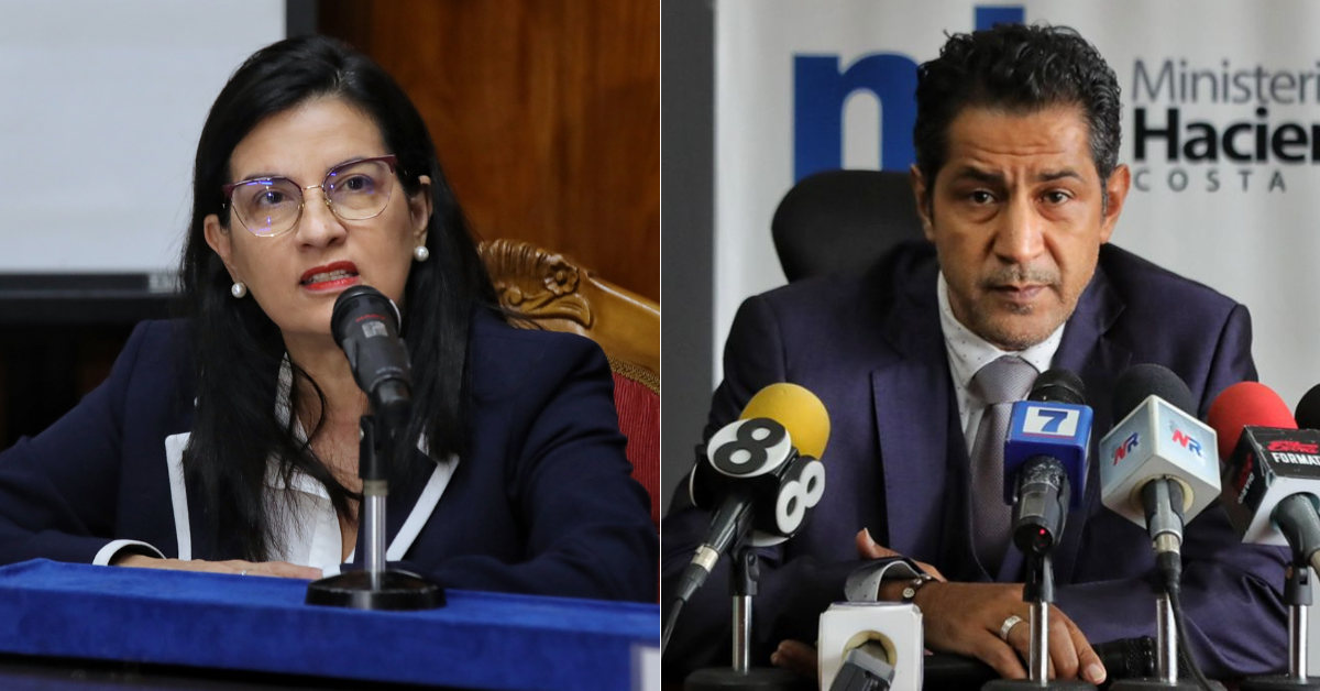 La presidenta ejecutiva de la CCSS, Marta Esquivel, y el ministro de Hacienda, Nogui Acosta, lideran las negociaciones sobre la deuda del Estado a los seguros de Salud y de Pensiones. Foto. Archivo LN