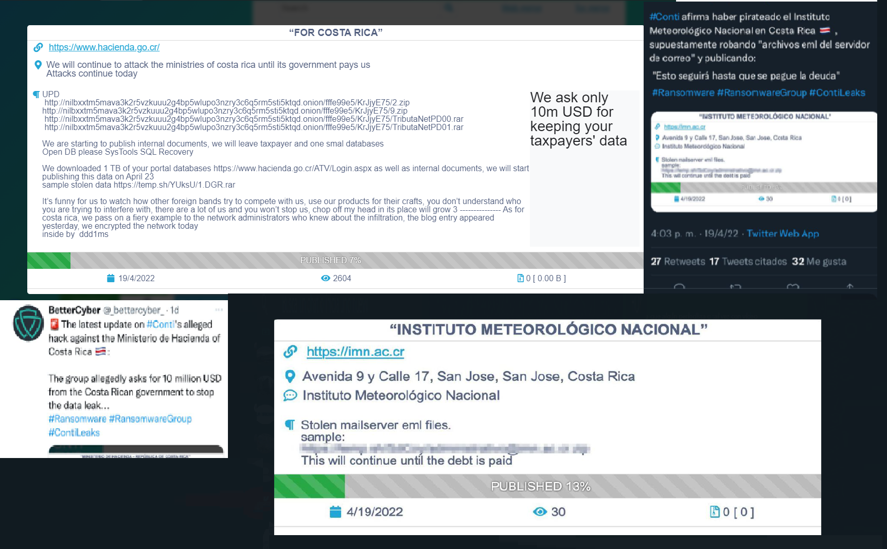 En redes sociales se han replicado las amenazas para que el gobierno pague a ciberdelincuentes para revelar datos de contribuyentes e información del gobierno.