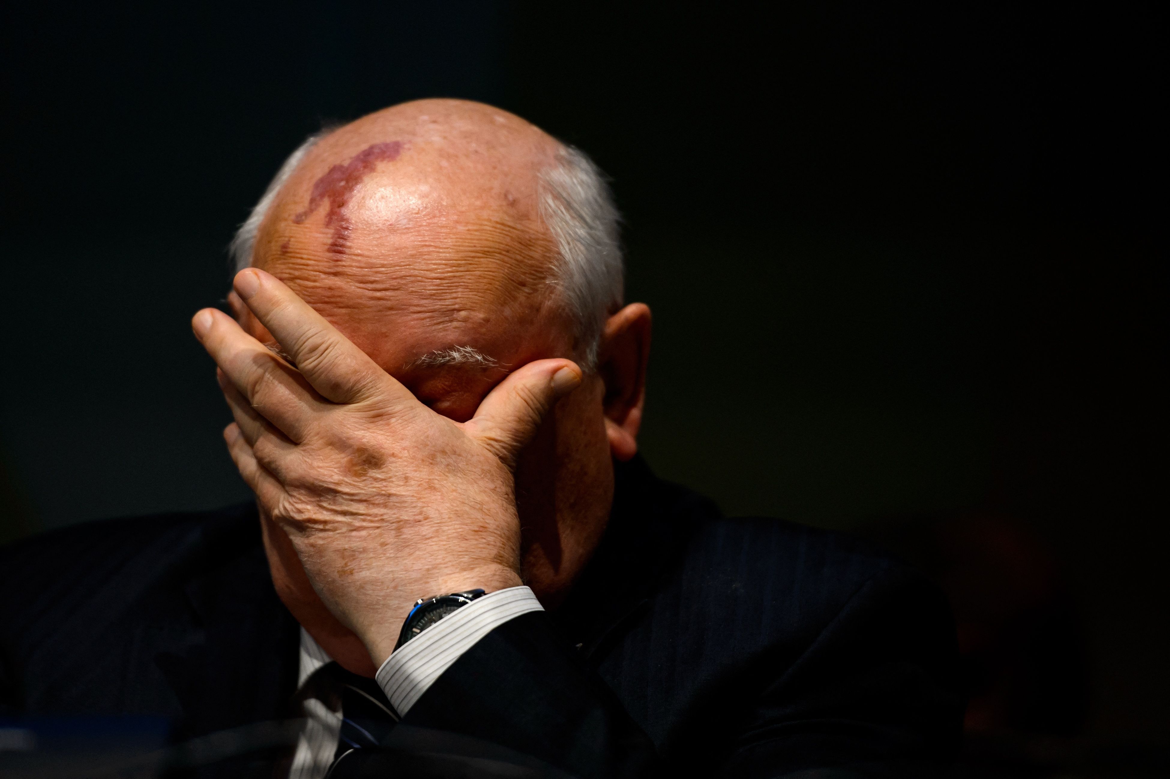 (FILES) In this file photo taken on September 02, 2013 Former Soviet leader Mikhail Gorbachev gestures during the opening of a conference to celebrate the 20th anniversary of Green Cross International, founded in 1993 by Gorbachev to address environmental issues as well as poverty and insecurity. - Mikhail Gorbachev, the last Soviet leader, celebrates his 90th birthday on March 2, 2021. (Photo by Fabrice COFFRINI / AFP)