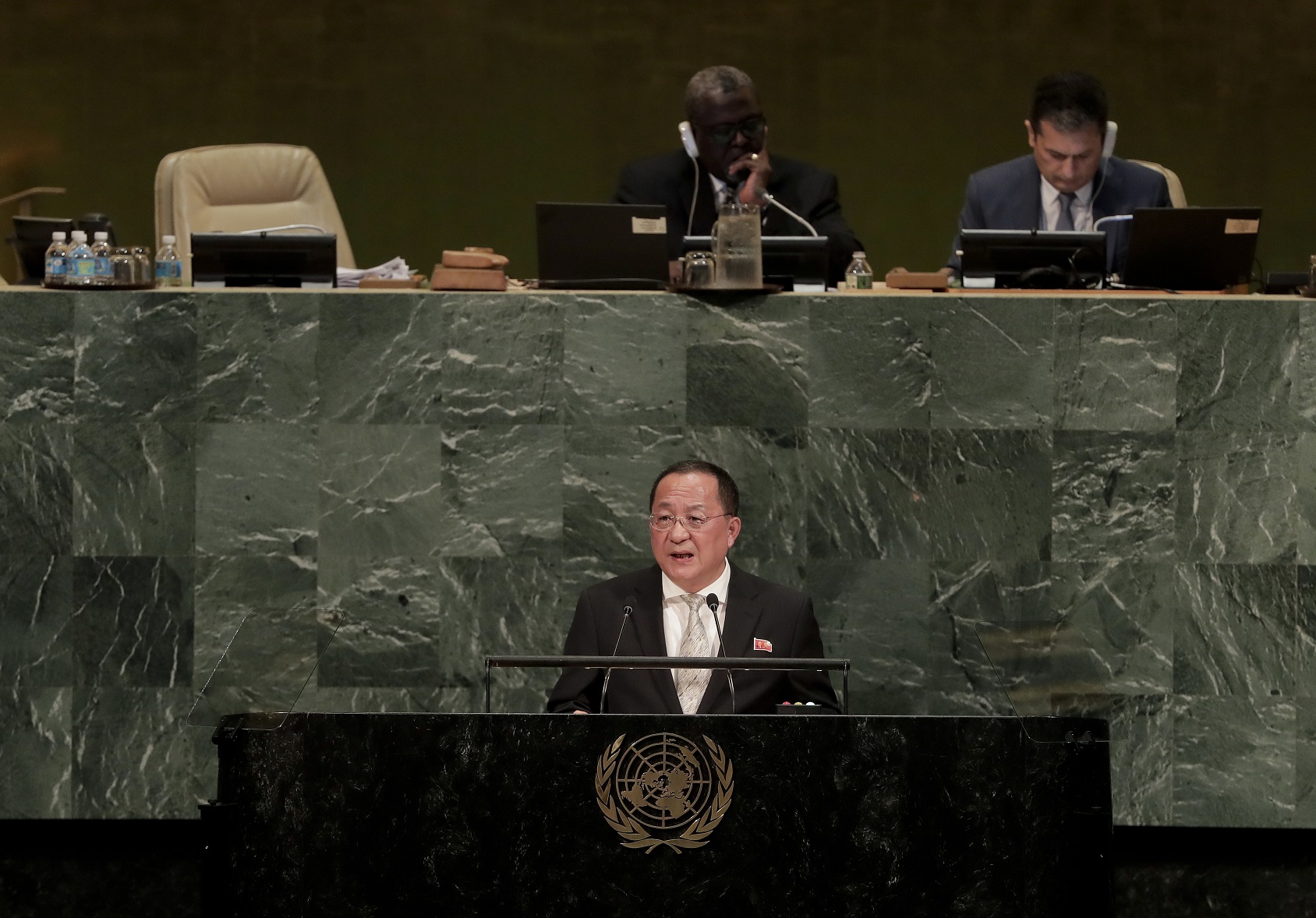 El canciller de Corea del Norte, Ri Yong-ho, habló este saábado 23 de setiembre del 2017 ante la Asamblea General de la ONU.