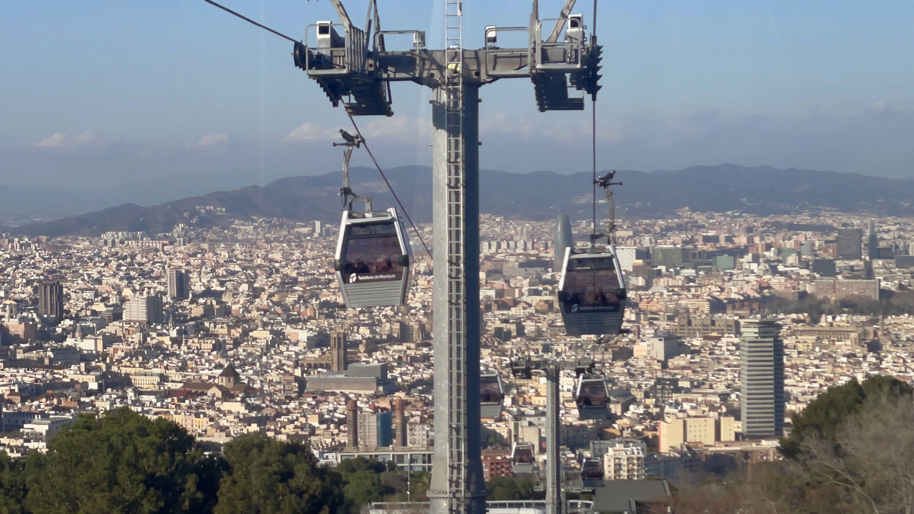El teleférico de Montjuic, en Barcelona.