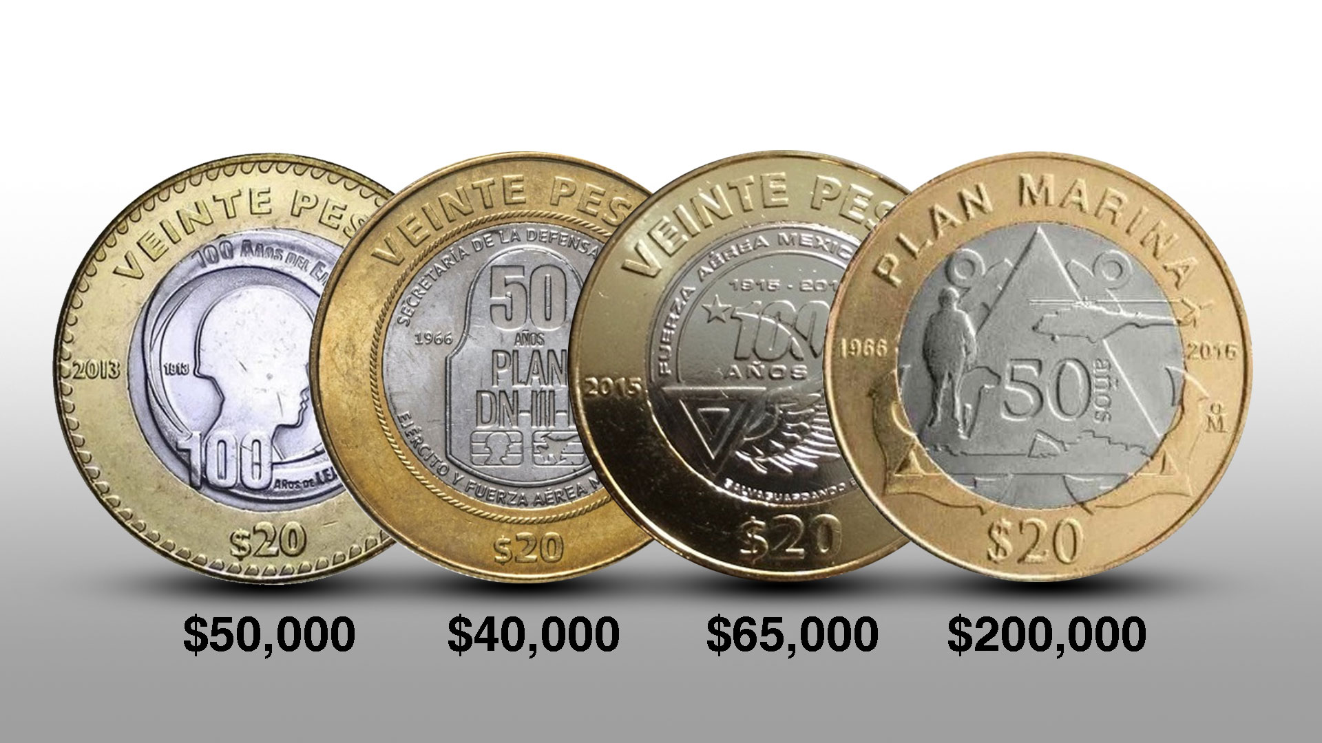 4 monedas del Ejército a precios exorbitantes: una de ellas se cotiza en 200 mil pesos en línea