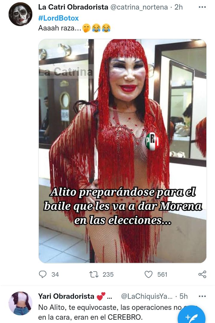 Lord Botox: los memes que dejó Alito Moreno tras audios y señalamientos de  posibles actos de corrupción - Infobae