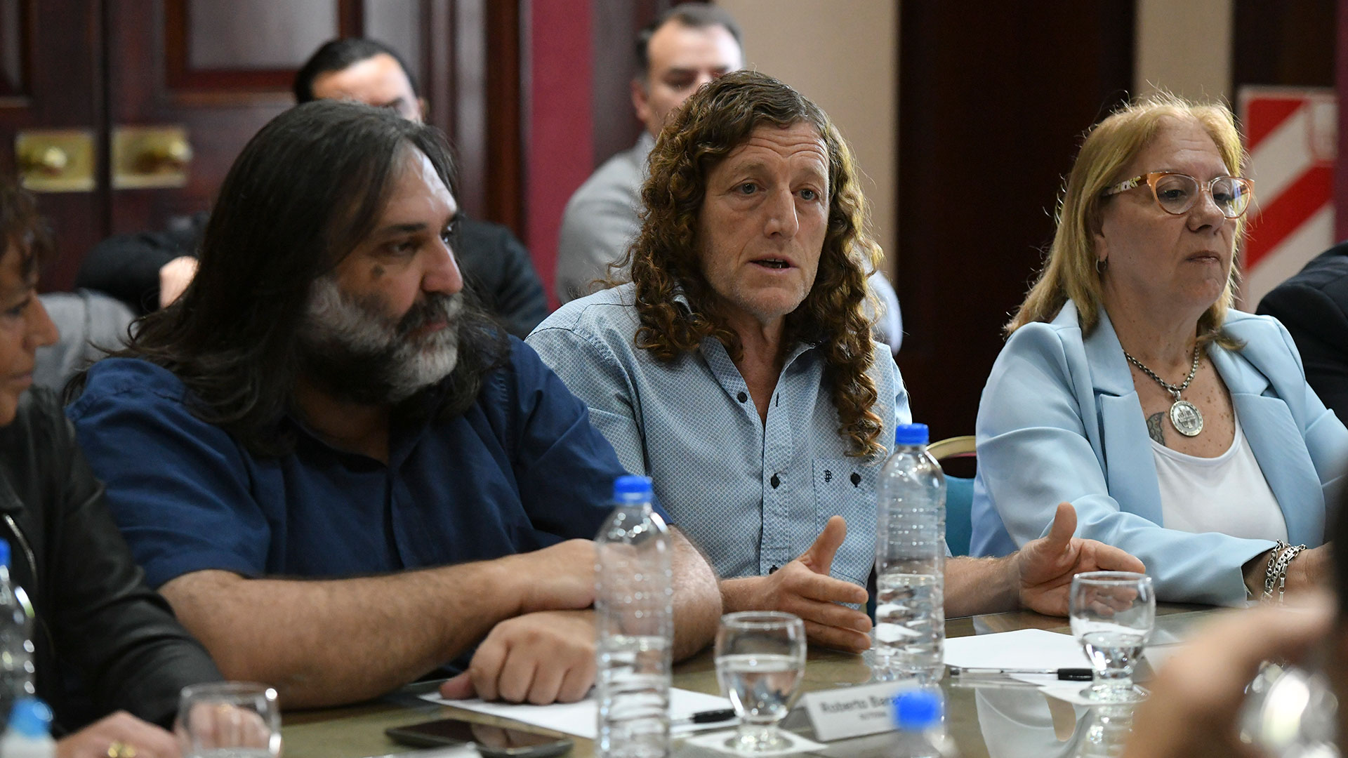 Roberto Baradel (Suteba-CTA) y Oscar De Isasi (ATE) 