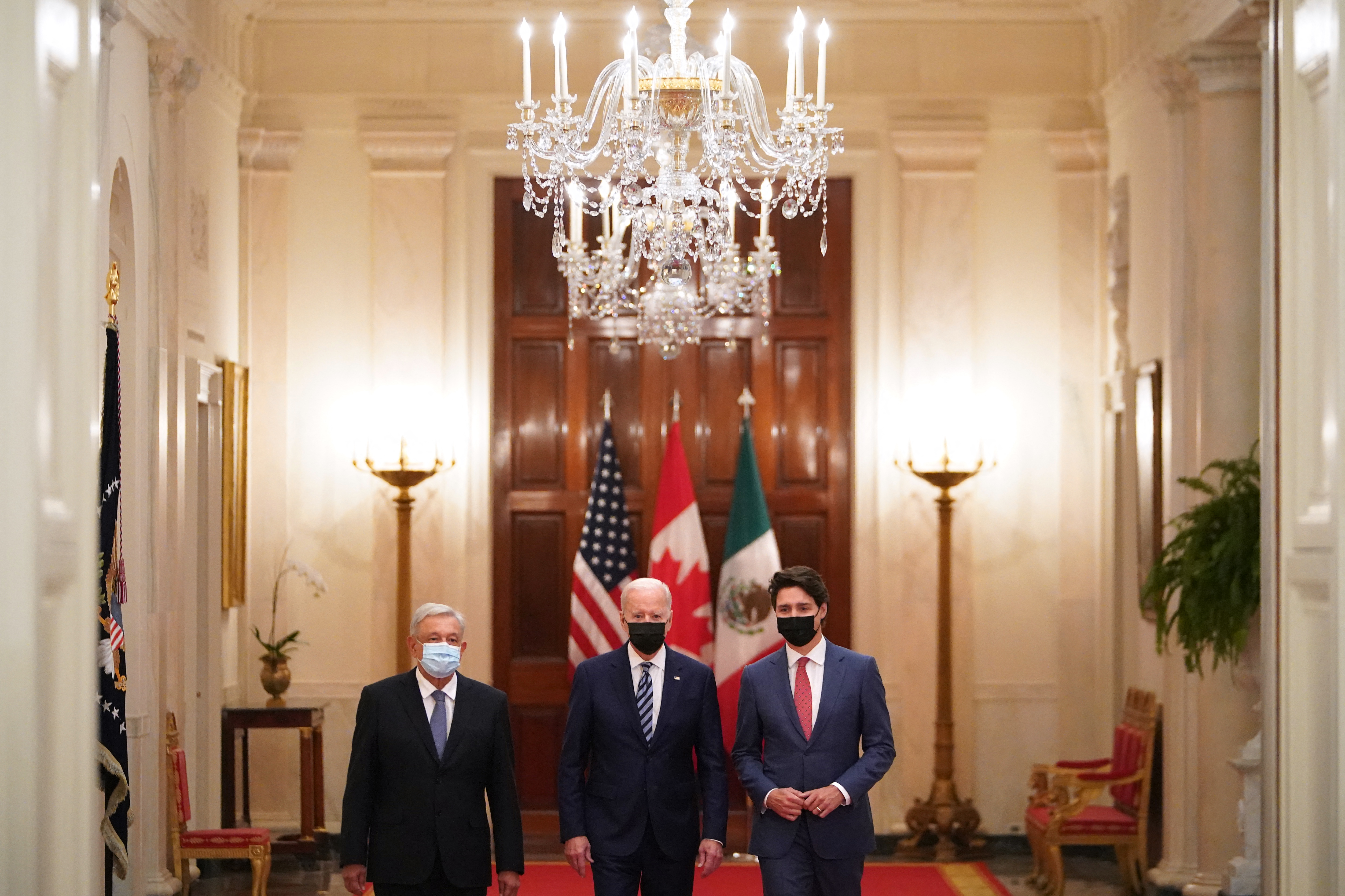 AMLO, Justin Trudeau y Joe Biden (MANDEL NGAN / AFP)