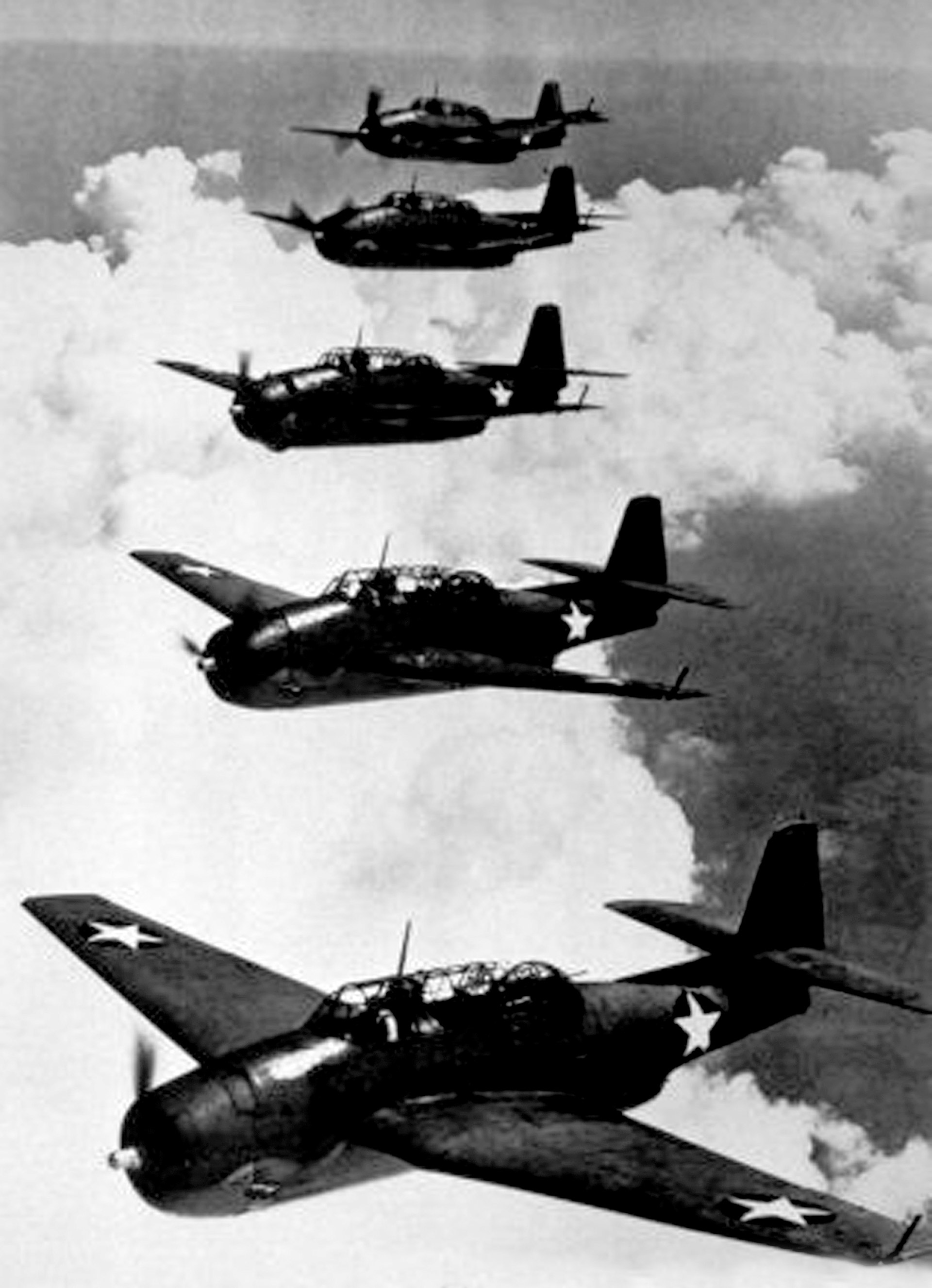 Una cuadrilla de 5 aviones Avenger similar a la que se perdió en 1945 (Photo by Apic/Getty Images)