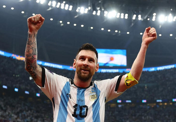 La alegría de Messi tras el pase a la final del Mundial (REUTERS/Molly Darlington)