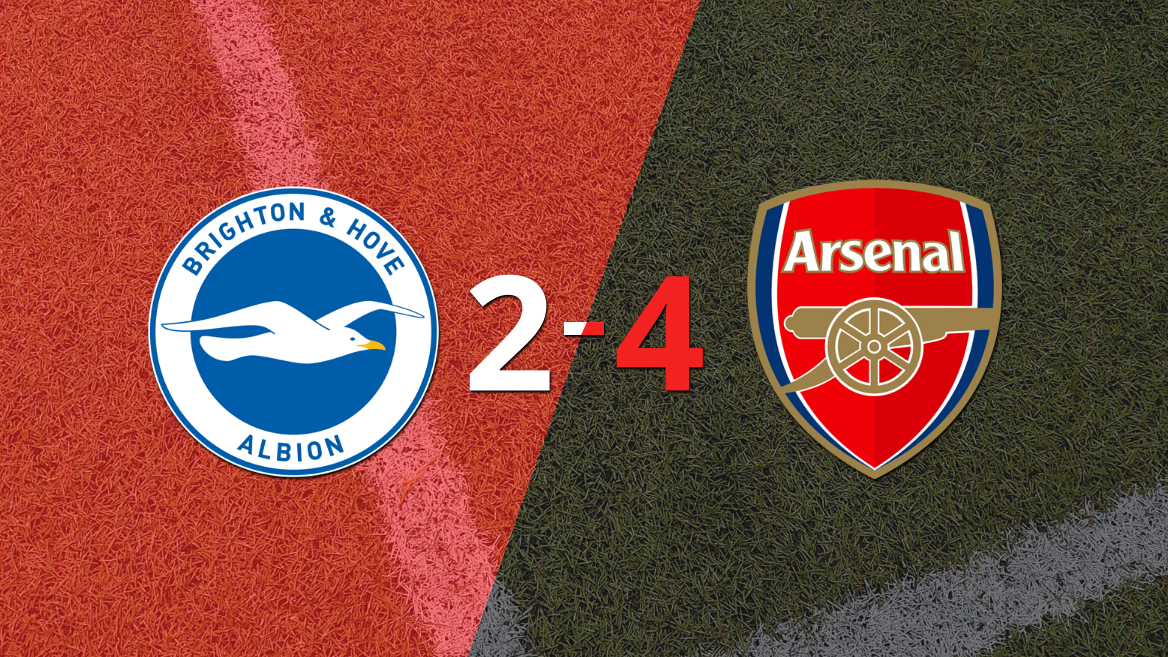 Arsenal supera de visitante 4 a 2 a Brighton and Hove