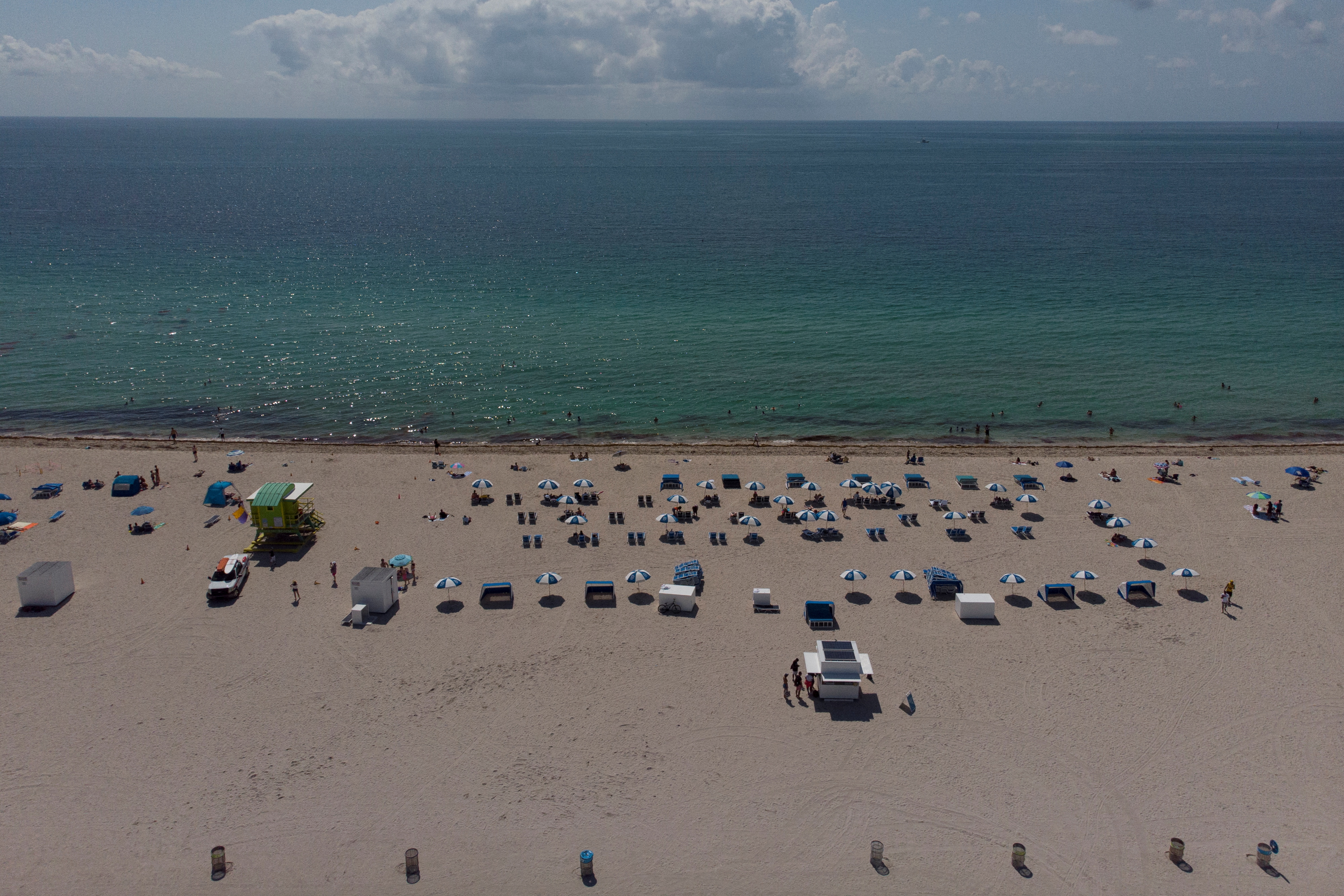 Vista aérea de una de las playas de Miami Beach