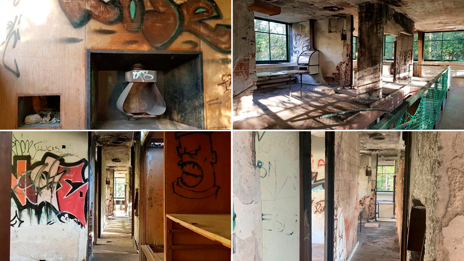Así encontraron el interior de la casa: grafitis, piezas faltantes, paredes quemadas, pisos rotos