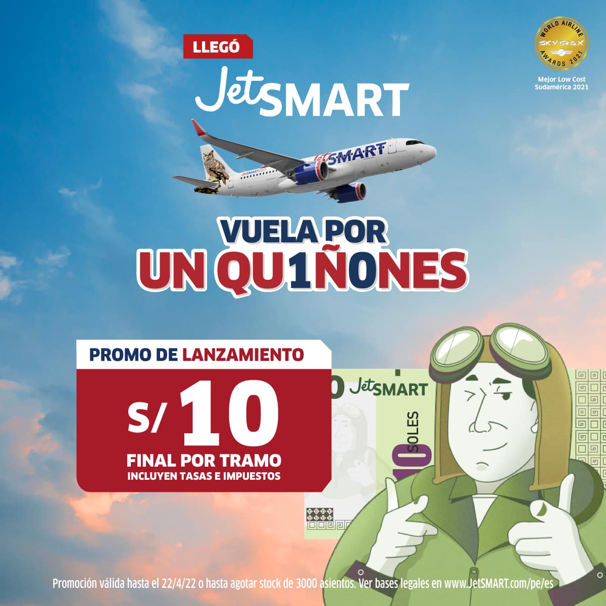 Aerolínea JetSMART vuelos 10 soles para por Perú - Infobae