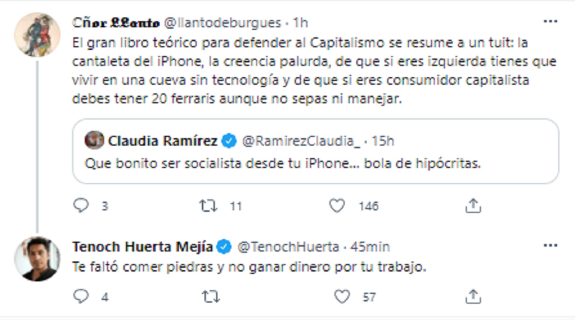 La respuesta de Tenoch Huerta ante el tuit de la actriz (Foto: Twitter)