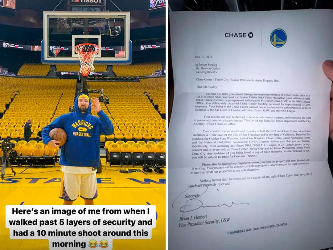 El doble de Klay Thompson y la carta que recibió de la seguridad de Golden State Warriors