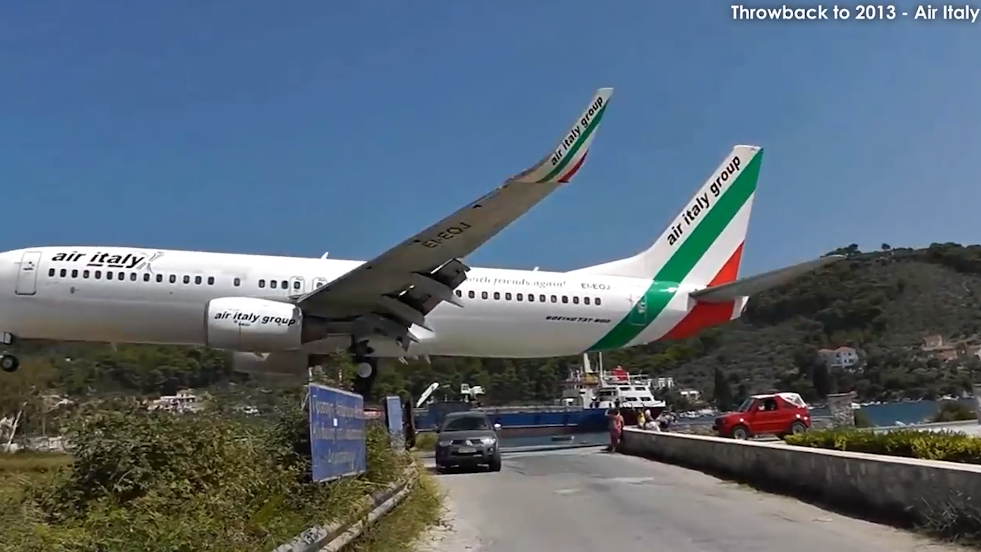 El aterrizaje del avión de Alitalia en 2013