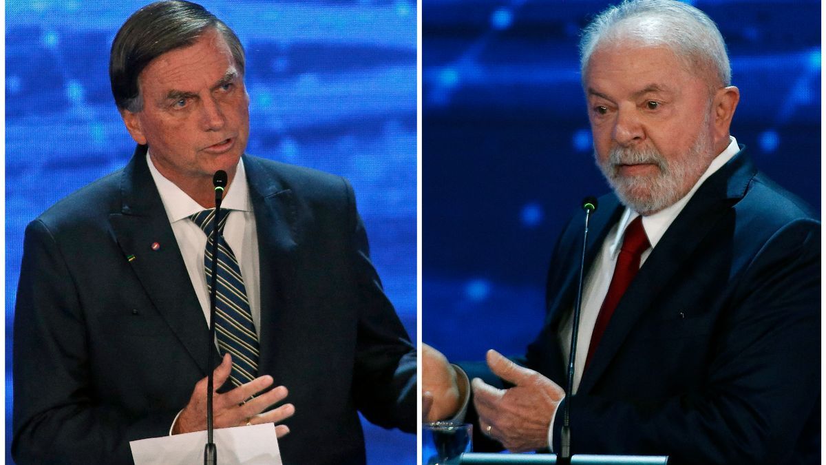Lula y Bolsonaro, la última vez que compartieron escenario. En el debate previo a la primera vuelta.