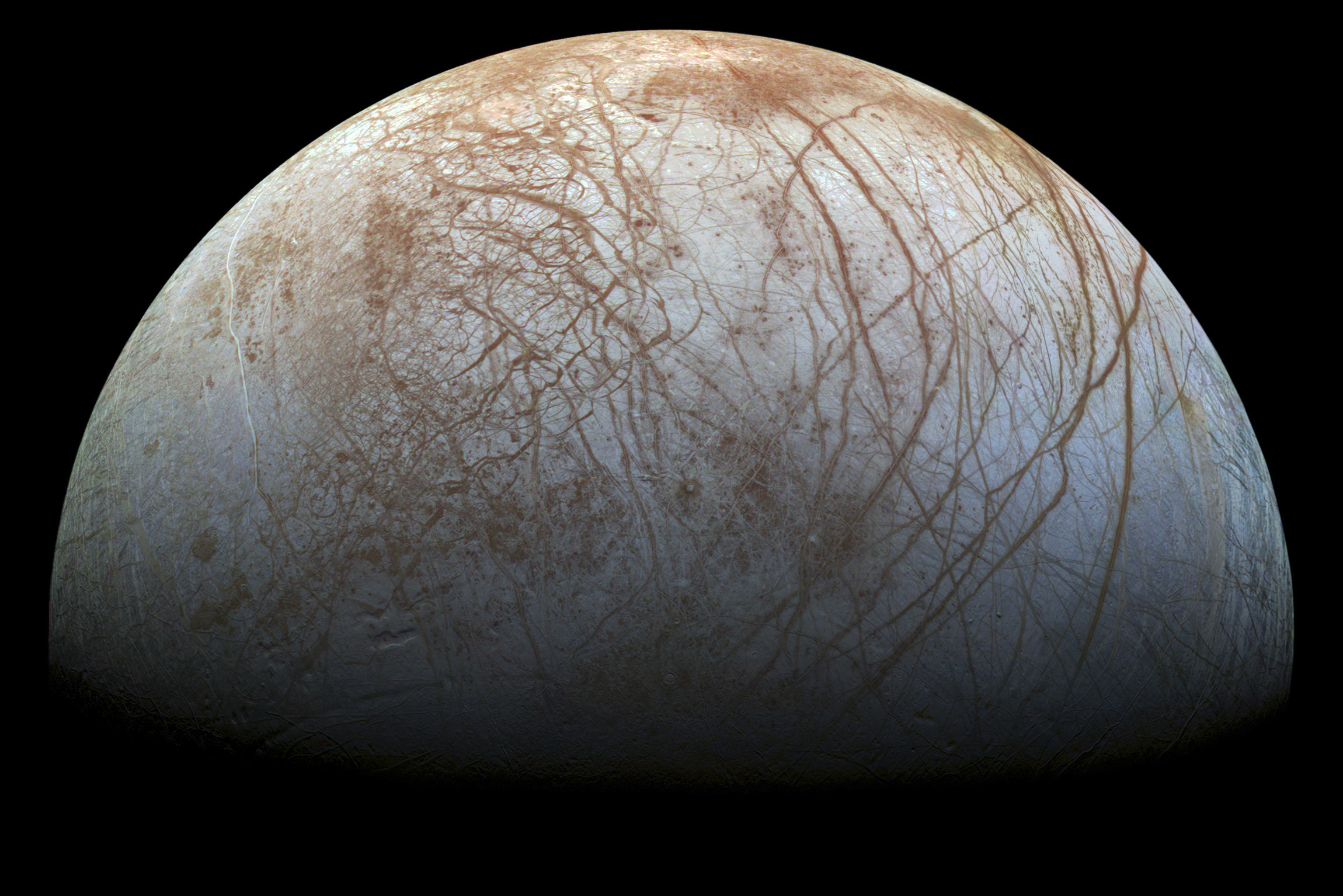 Esta imagen proveída por la NASA en el 2014 muestra la luna de Júpiter Europa (NASA/JPL-Caltech/SETI Institute vía AP)