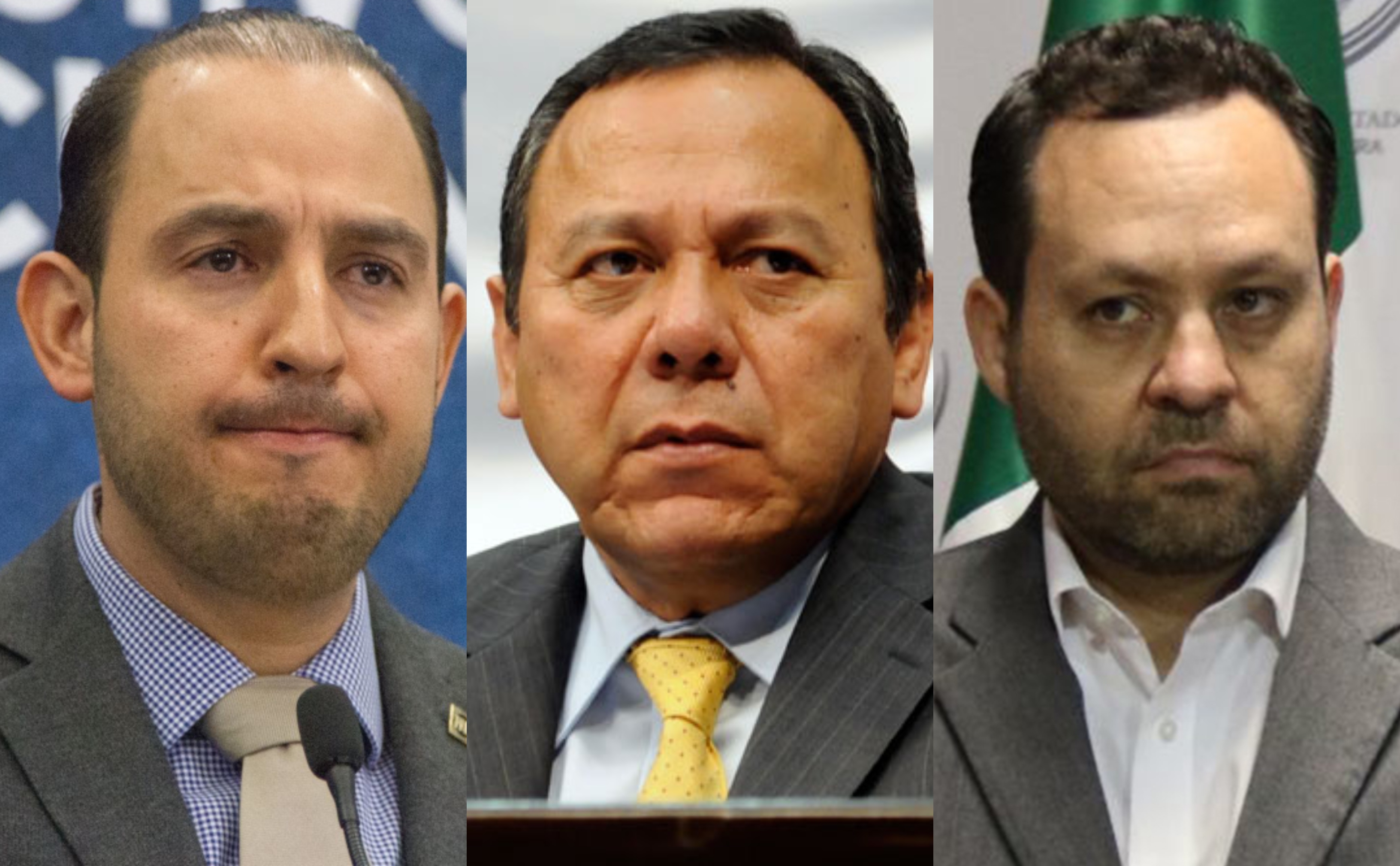 Marko Cortés, Jesús Zambrano y Clemente Castañeda rechazaron la decisión de la SCJN de declarar como Constitucional la consulta a expresidentes (Foto: Cuartoscuro)