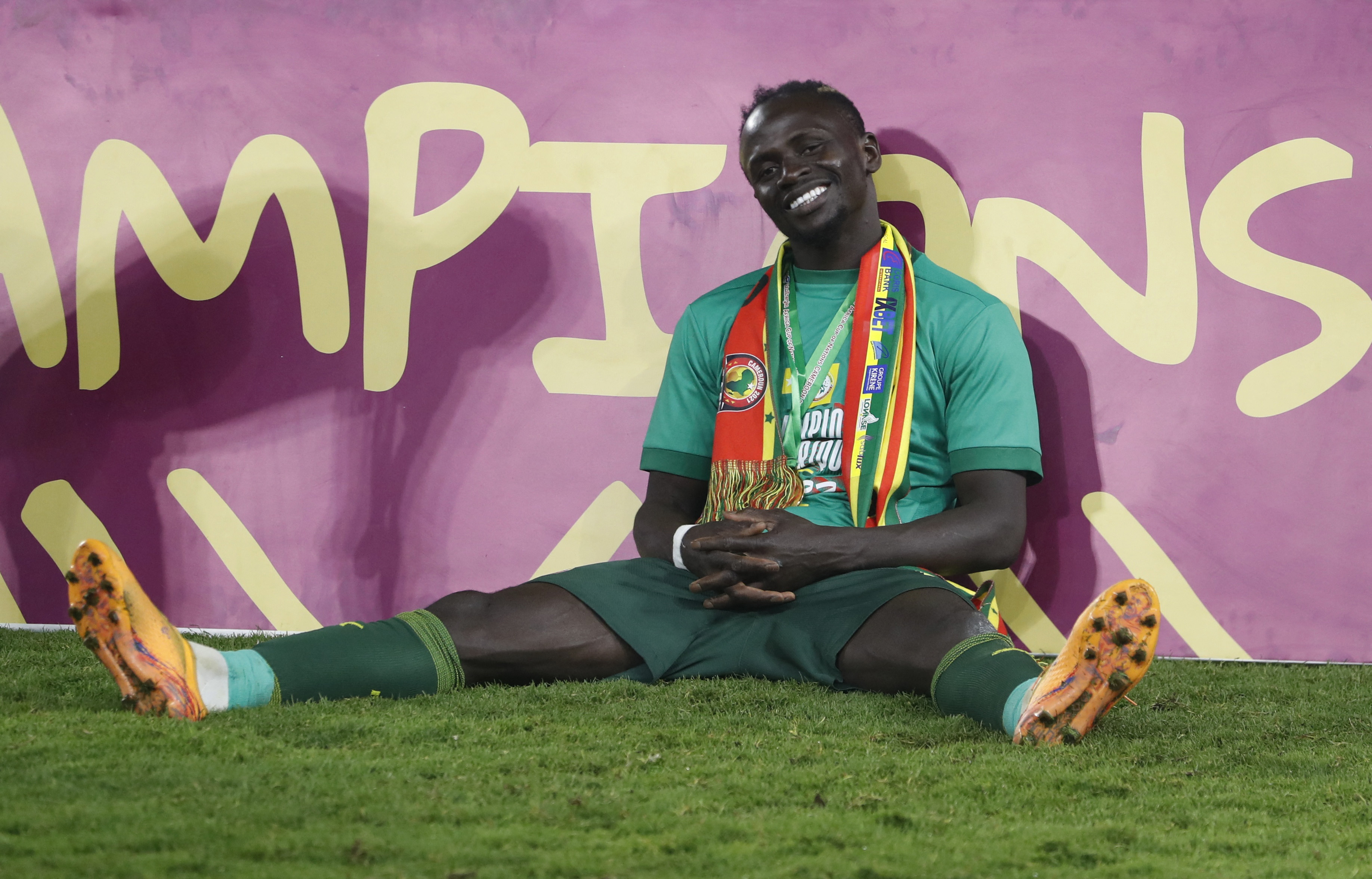 Soccer Football - Africa Cup of Nations - Final - Senegal v Egypt - Olembe Stadium, Yaounde, Cameroon - February 6, 2022 Senegal's Sadio Mane celebrates after winning the Africa Cup of Nations REUTERS/Mohamed Abd El Ghany