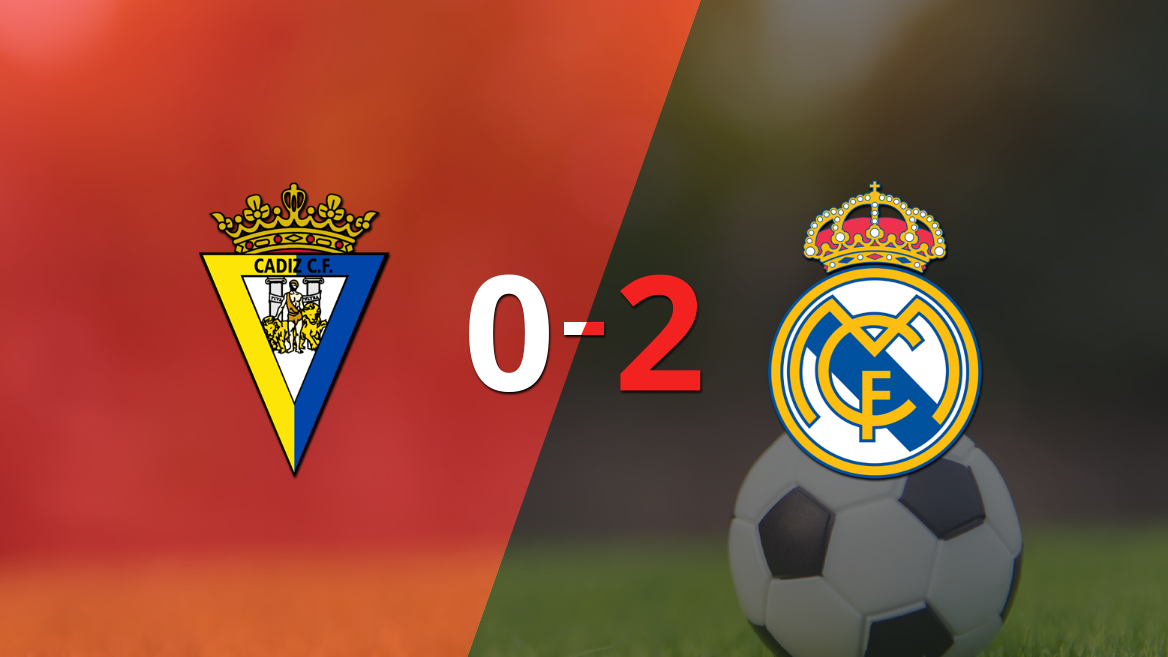 Real Madrid fue superior y venció por dos goles a Cádiz en el estadio Estadio Nuevo Mirandilla