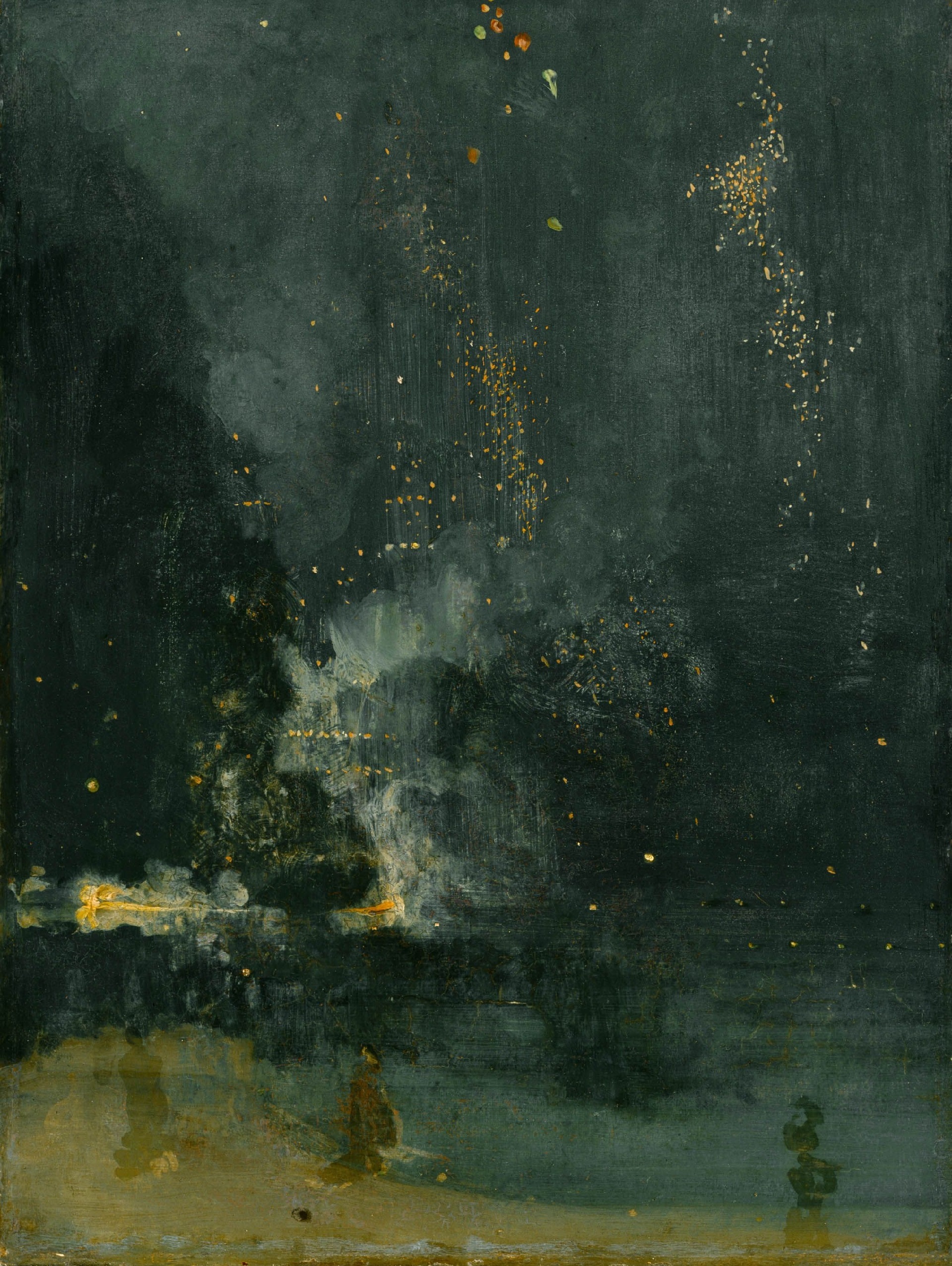“Nocturno en negro y oro: el cohete cayendo” (1874) de James McNeill Whistler