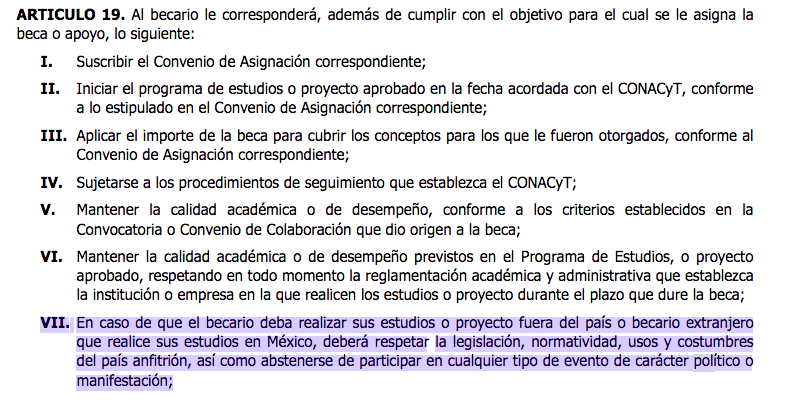 Los artículos que refirió la noticia del diario mexicano son parte de un anteproyecto del reglamento del Conacyt (Foto: Twitter/@violetavr)