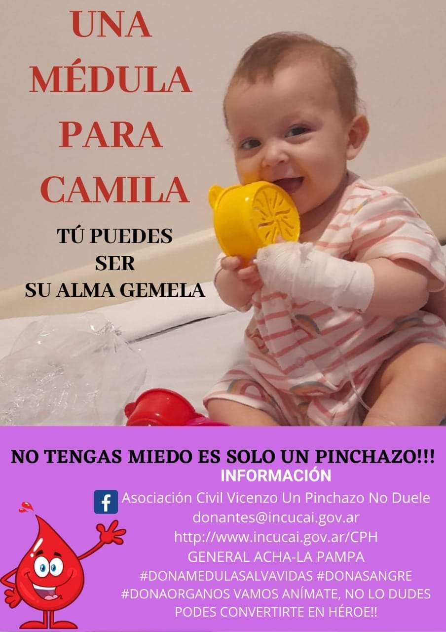 La leucemia de Camila es mielomonocítica juvenil y al igual que su hermano, la cura es el trasplante de médula