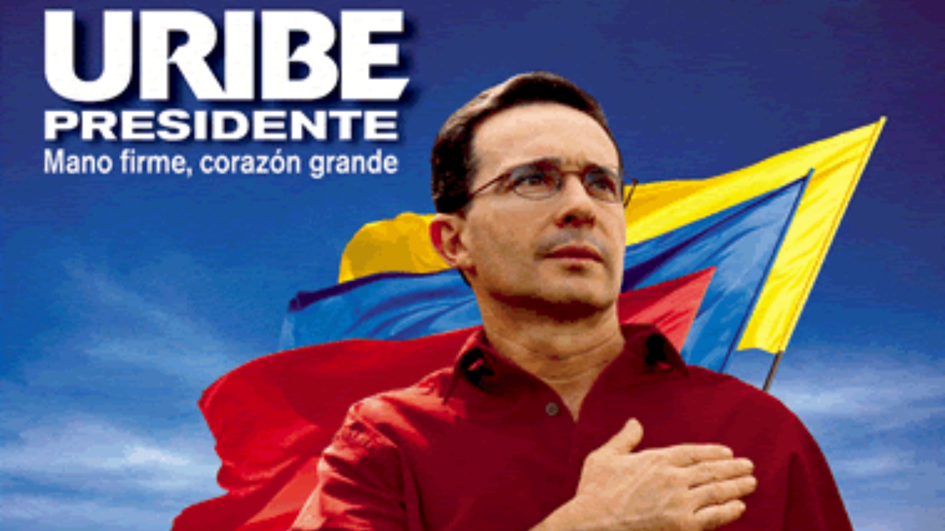 Multicolor 16x16 Mano Firme Corazon Grande Seguridad democratica Presidente Alvaro Uribe Centro Democratico Logo Throw Pillow