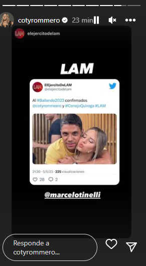 El posteo de Coti Romero que confirma su presencia en el Bailando 2023 (Instagram)