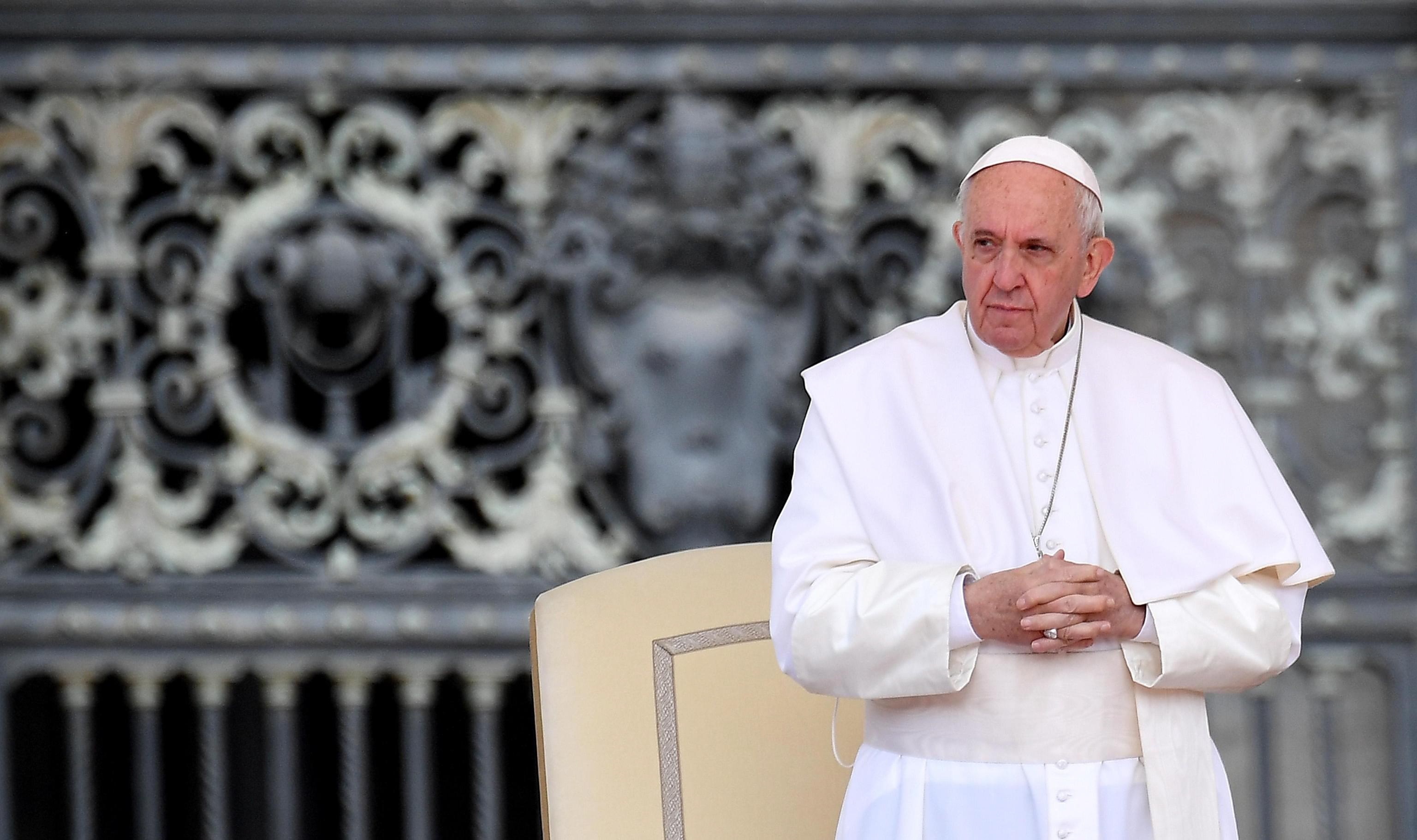 El papa Francisco preside la audiencia general, en la plaza de San Pedro en el Vaticano. EFE/ Ettore Ferrari
