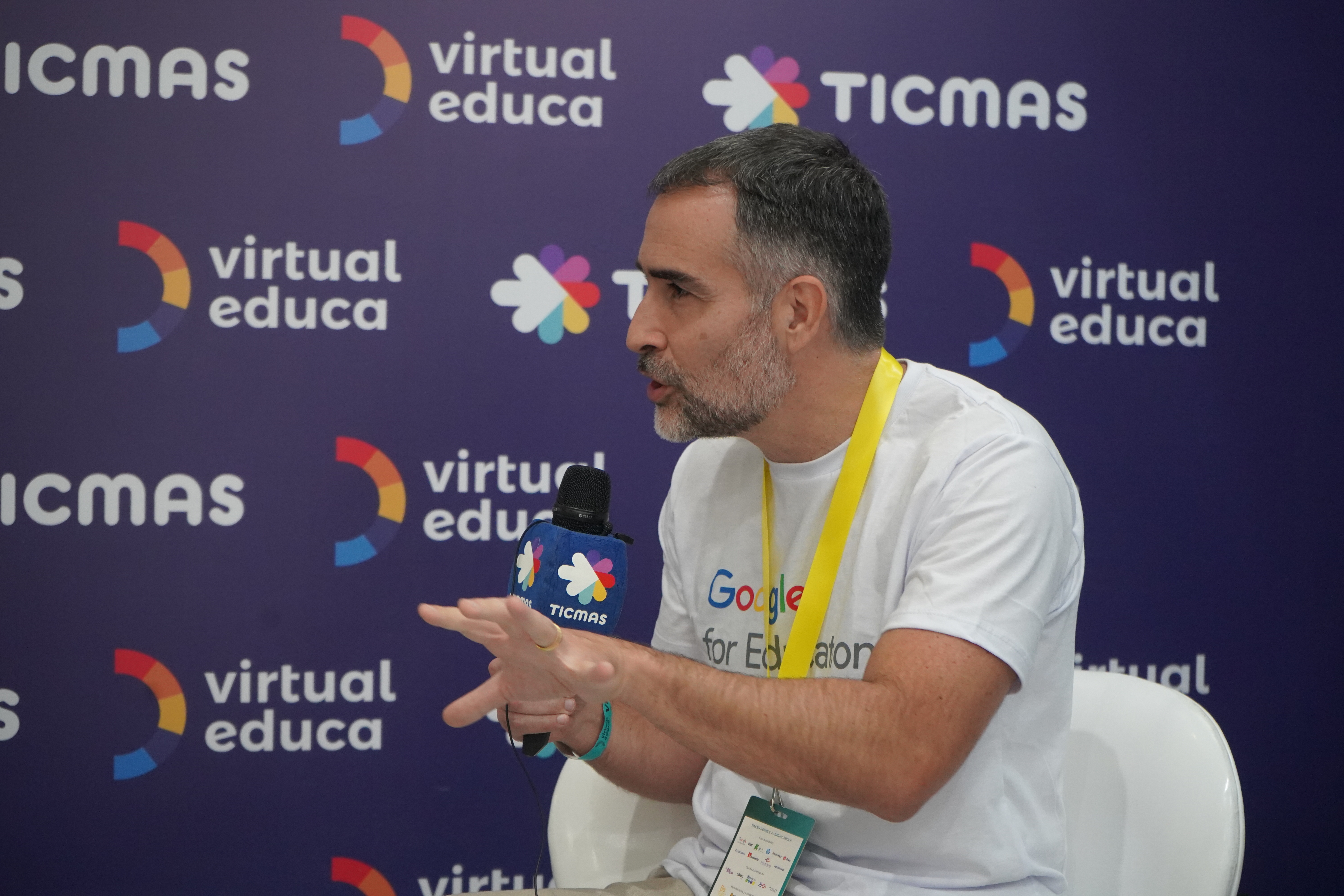 Rodrigo Pimentel, de Google for Education, en el espacio de diálogos que Ticmas tuvo en Virtual Educa Medellín 2022