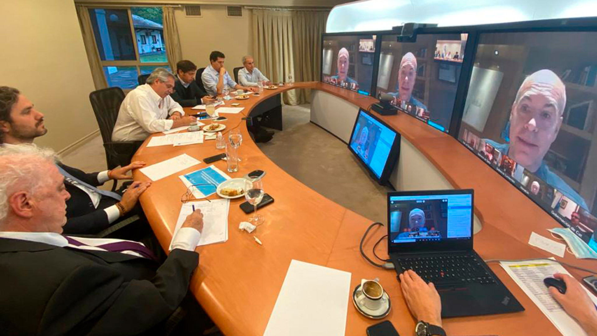 Alberto Fernández en la anterior teleconferencia con gobernadores (Presidencia de la Nación)
