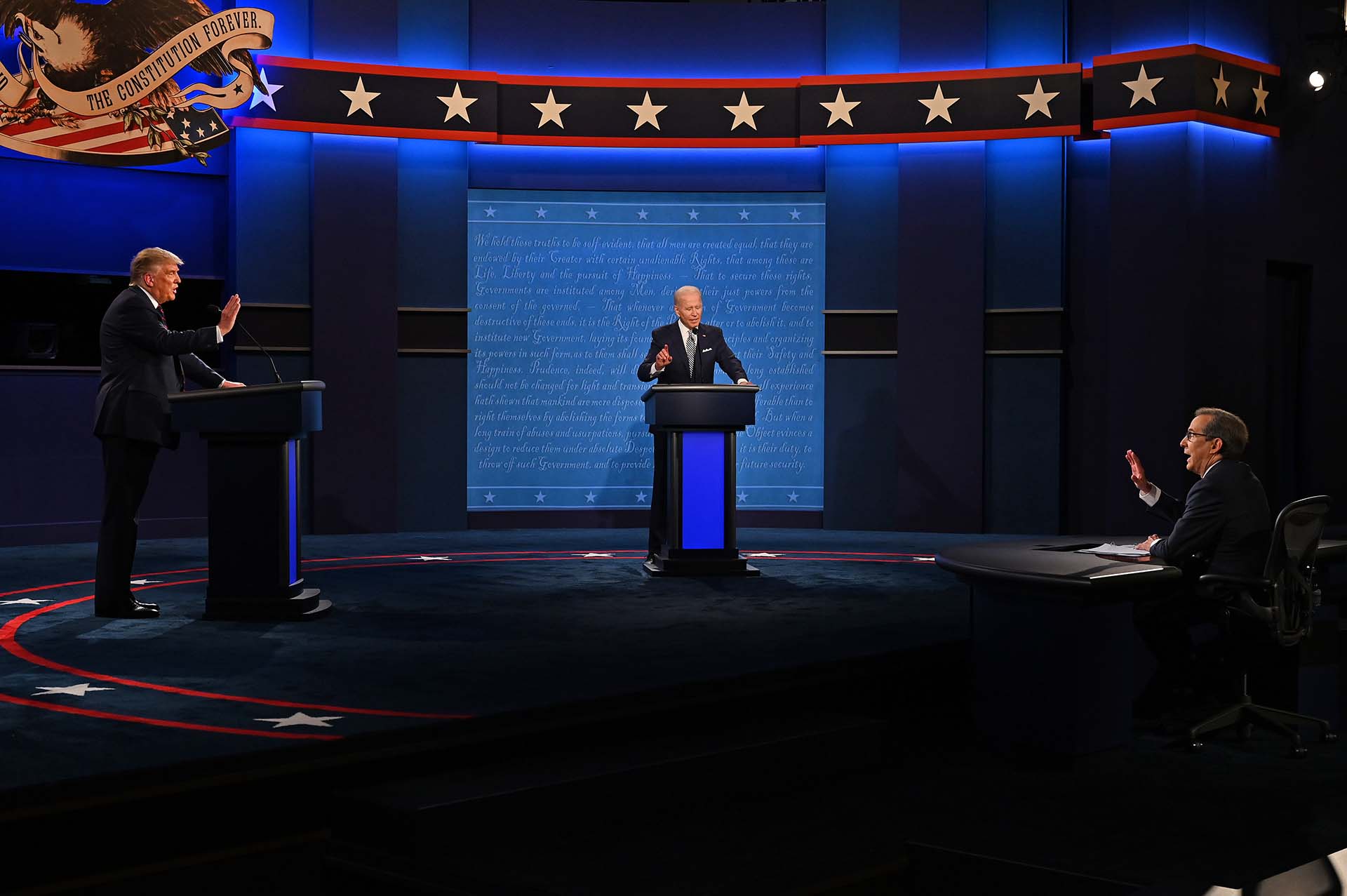 Donald Trump y Joe Biden debaten por primera vez en el marco de la campaña hacia las elecciones presidenciales de Estados Unidos
