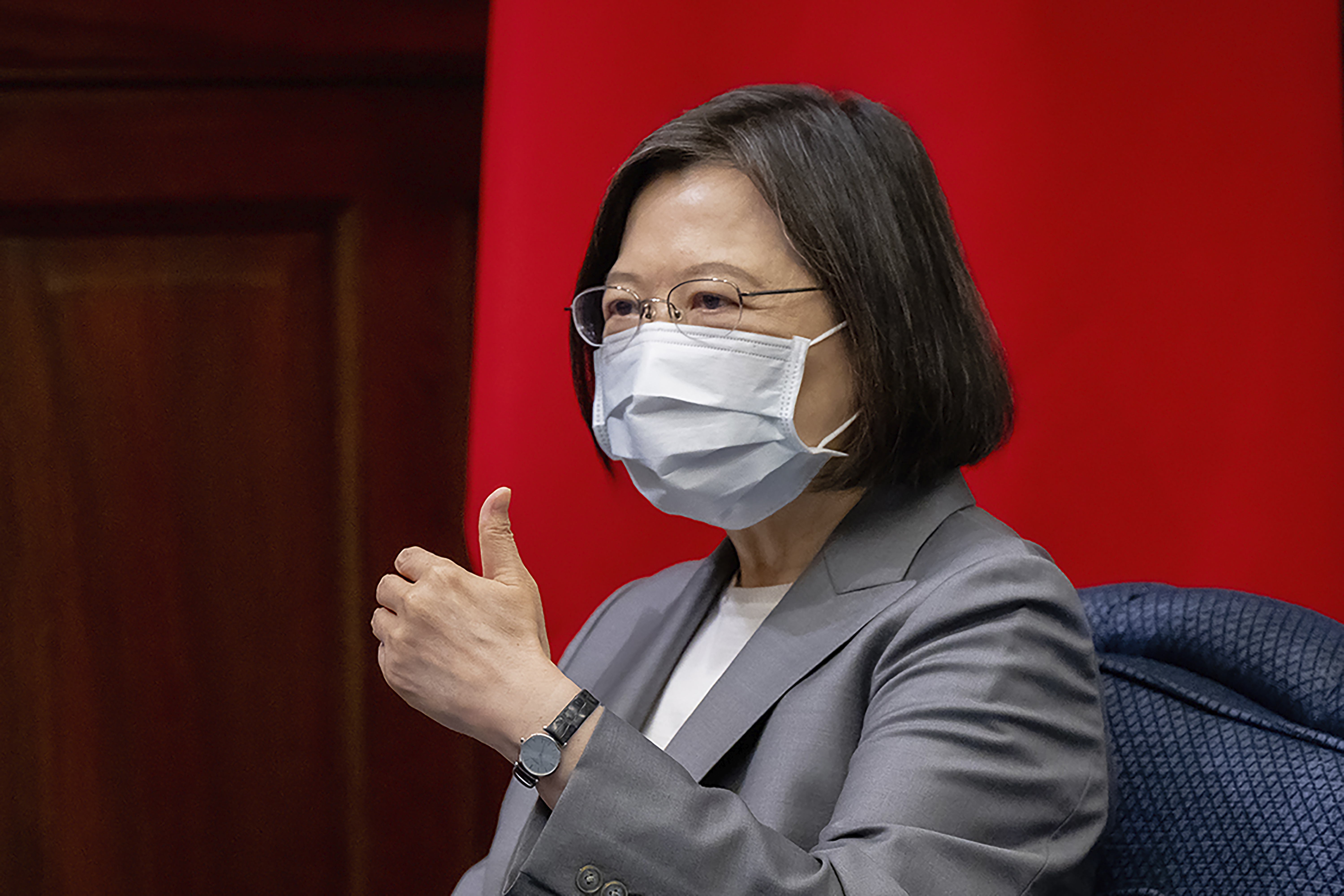 La presidente de Taiwán Tsai Ing-wen  (Taiwan Presidential Office via AP)