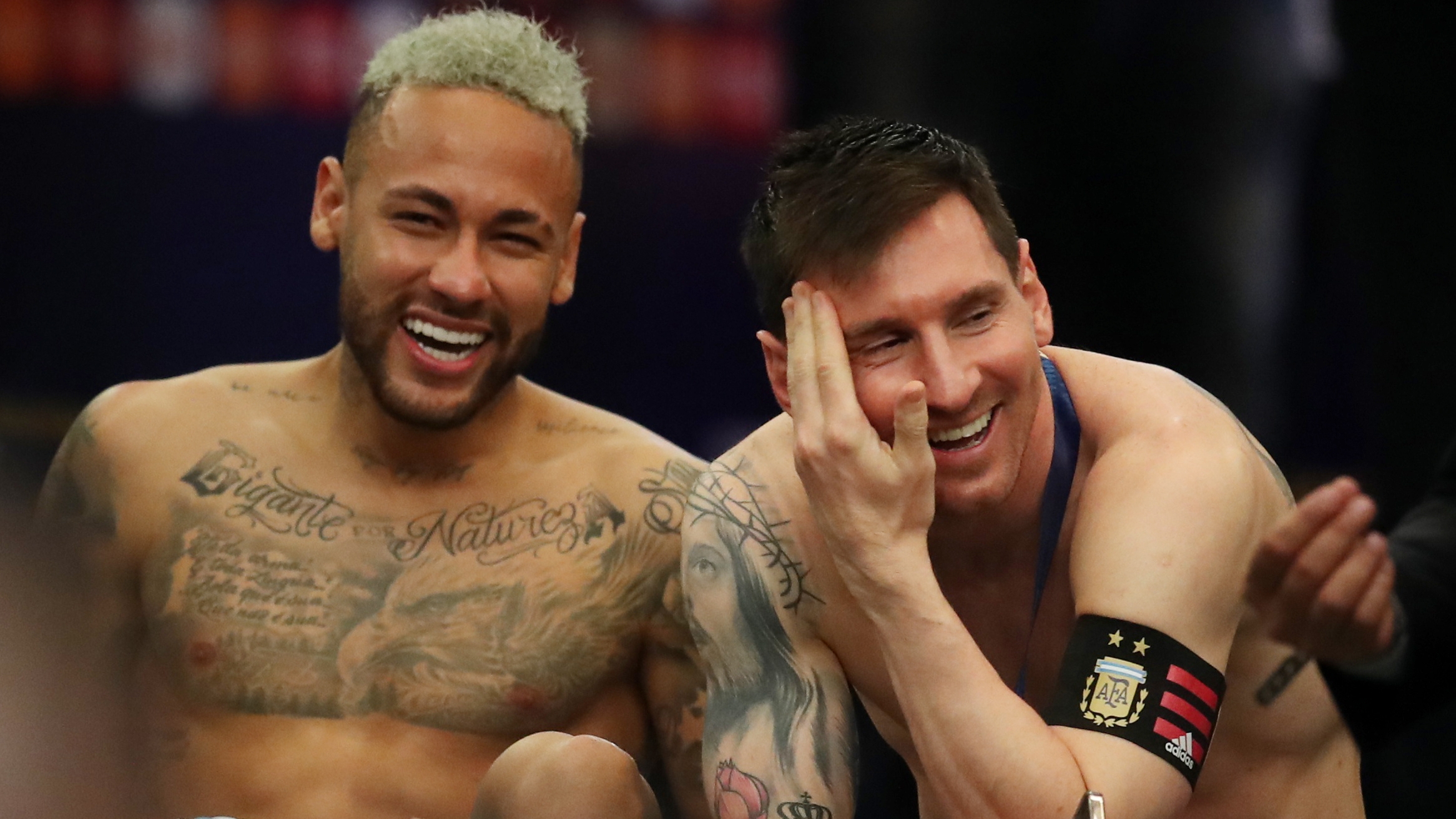The friendship between Messi and Neymar was reflected after the final of the Copa America 2021 (REUTERS/Ricardo Moraes)