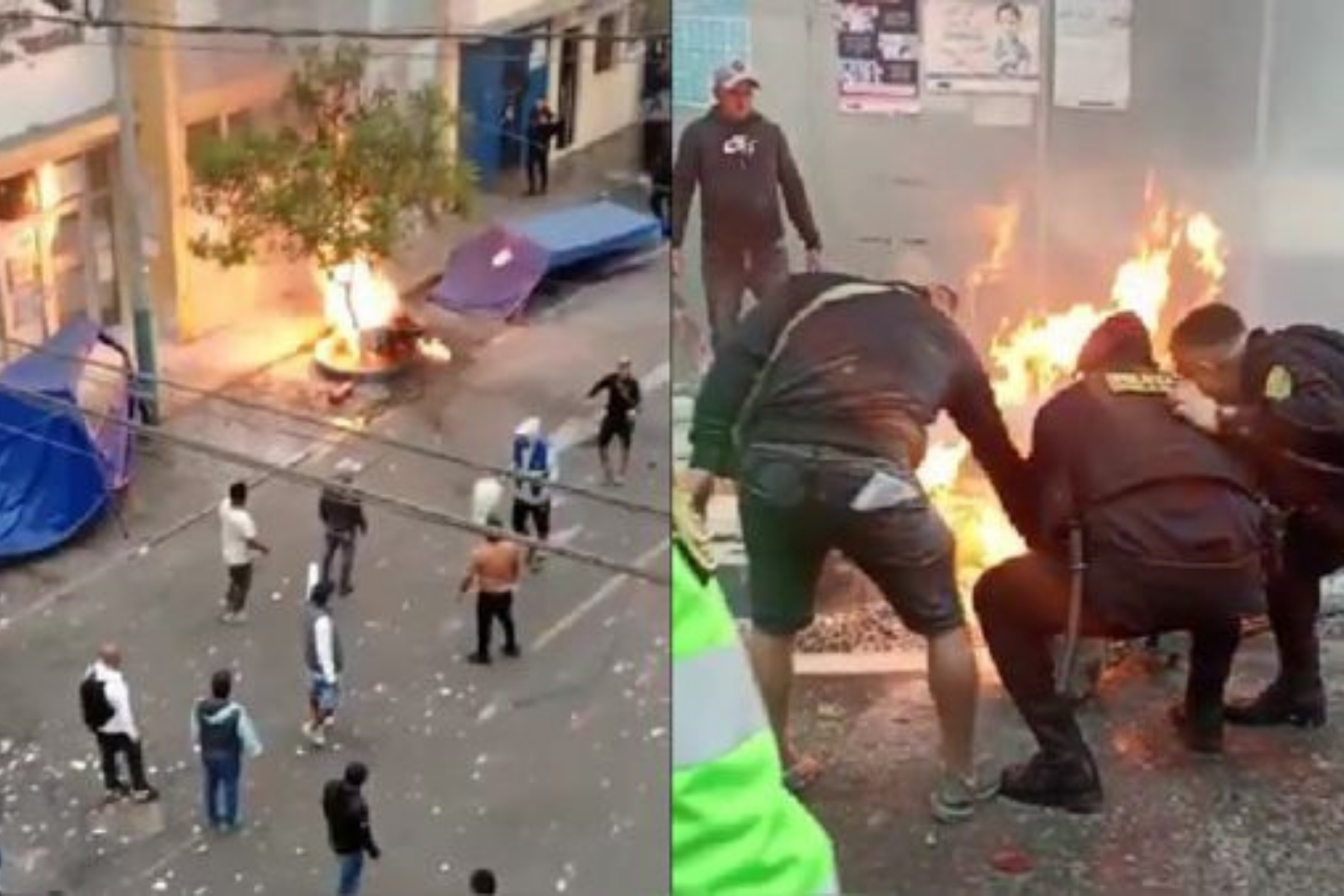 Vándalos de Universitario de Deportes y Alianza Lima generaron disturbios en calles de San Borja |Fuente: RPP
