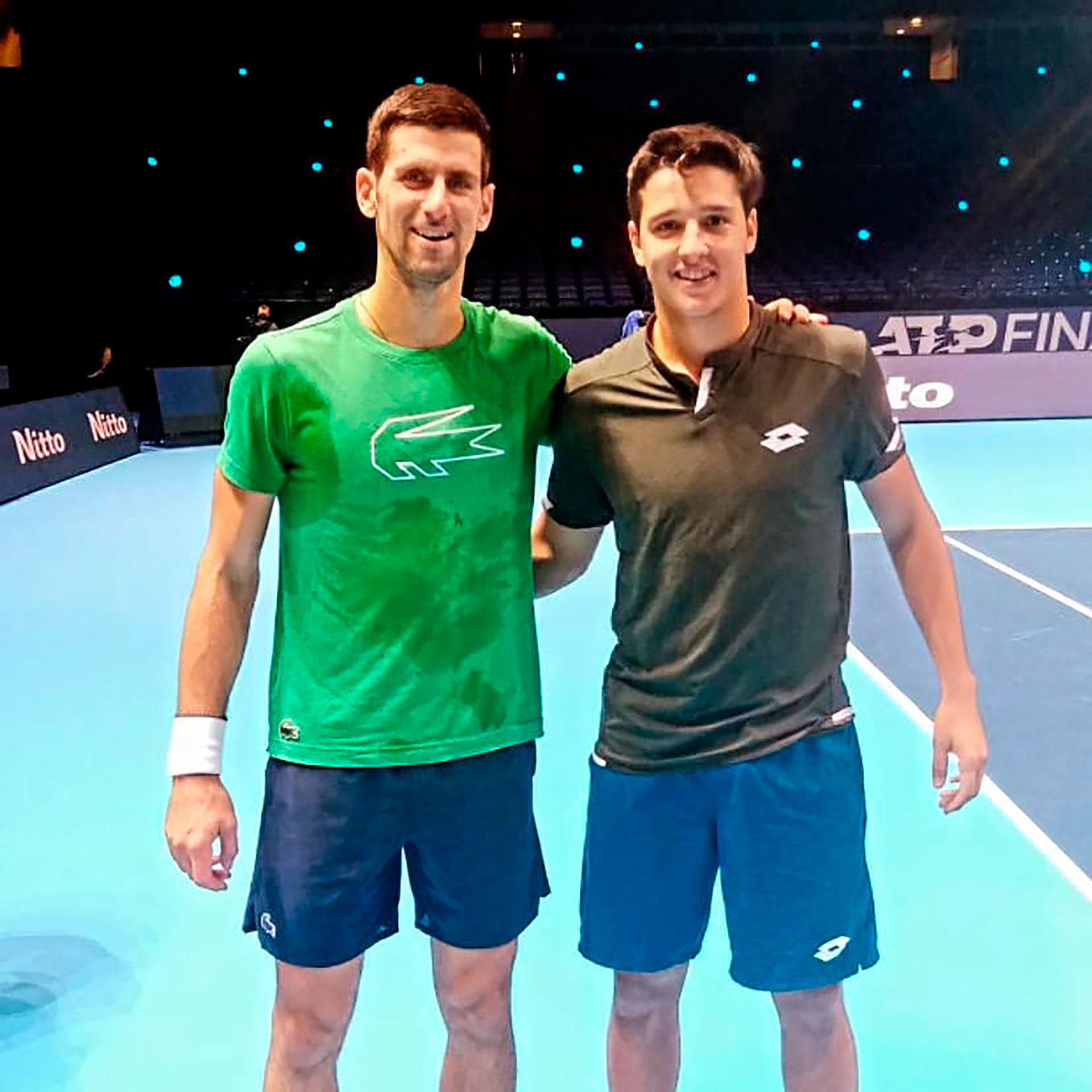 Darderi con Djokovic en el ATP Finals (Foto: @lulidarderiofficial)