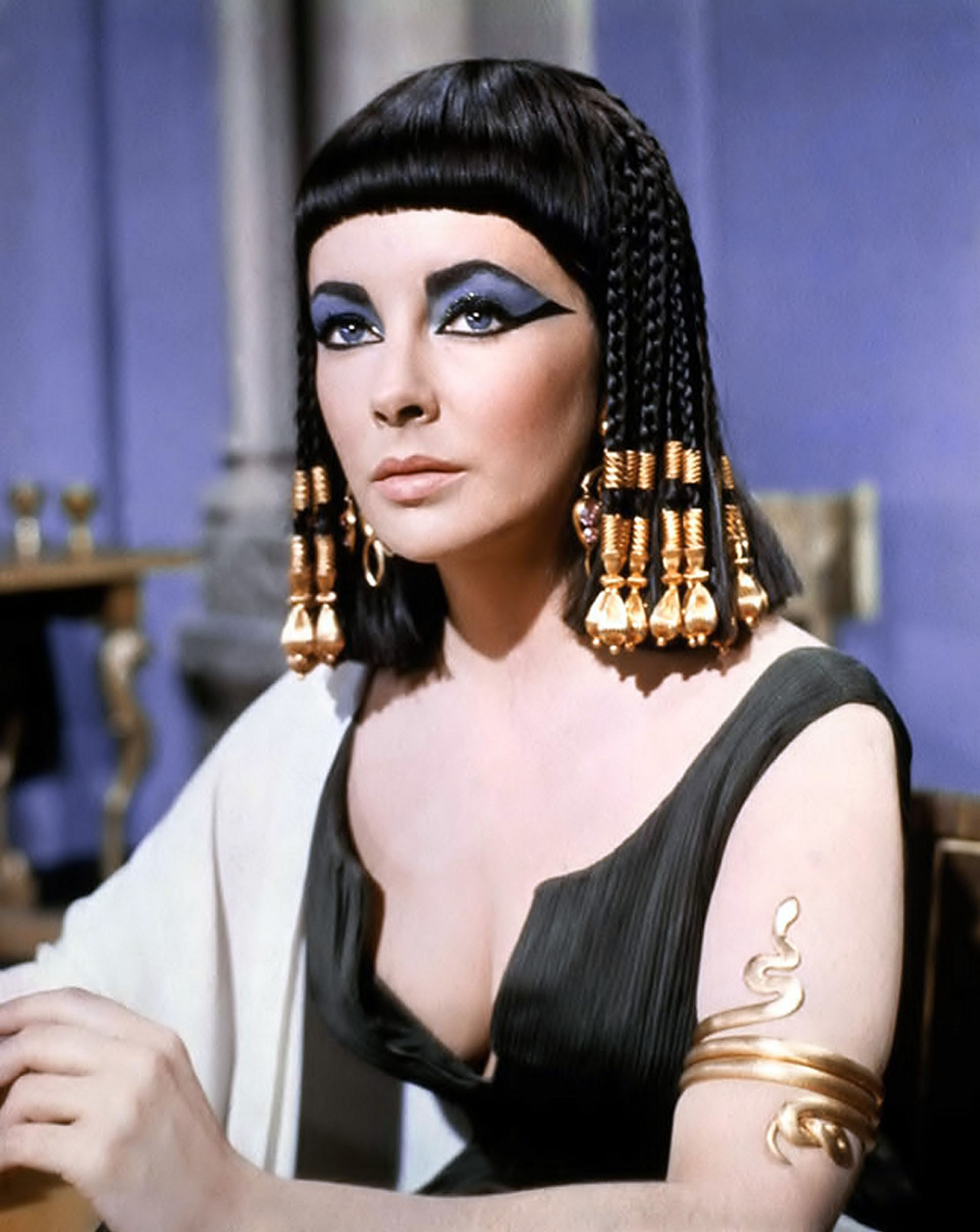 Elizabeth Taylor como Cleopatra en 1963 bajo la dirección de Joseph (Getty Images)